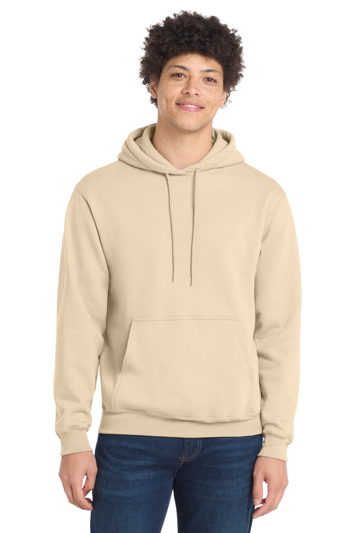 Port & Co Core Fleece Pullover Hooded Sweatshirt. PC78H - Creme