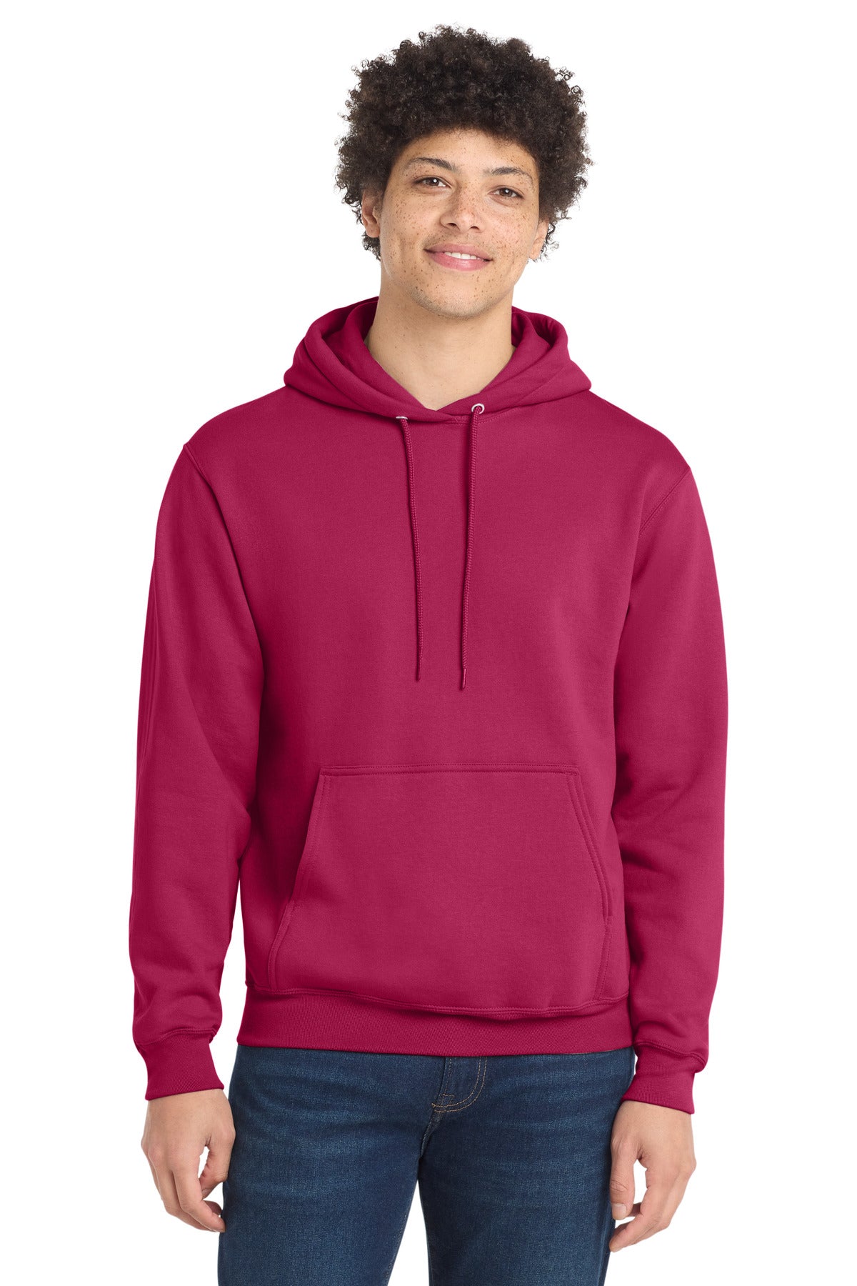 Port & Co Core Fleece Pullover Hooded Sweatshirt. PC78H - Flush Pink