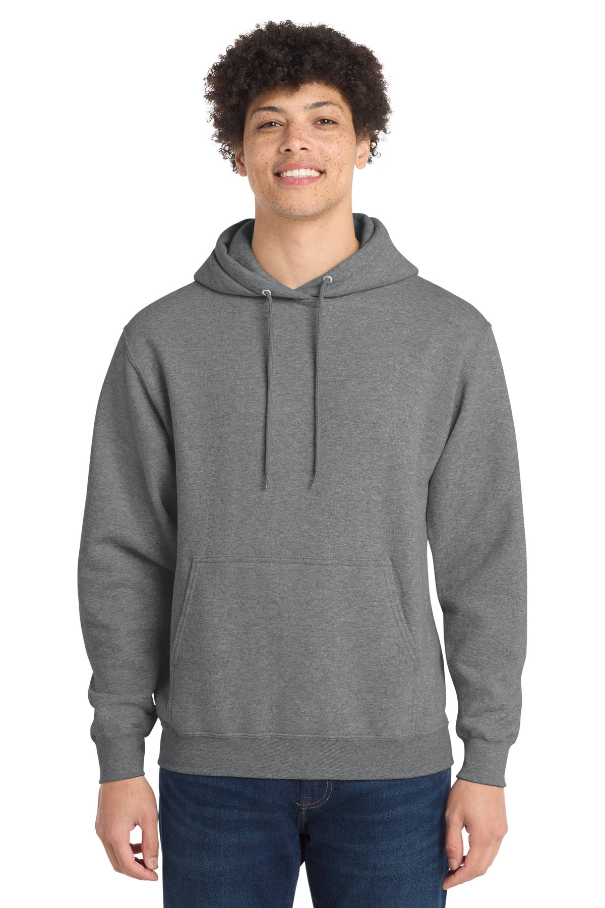 Port & Co Core Fleece Pullover Hooded Sweatshirt. PC78H - Graphite Heather