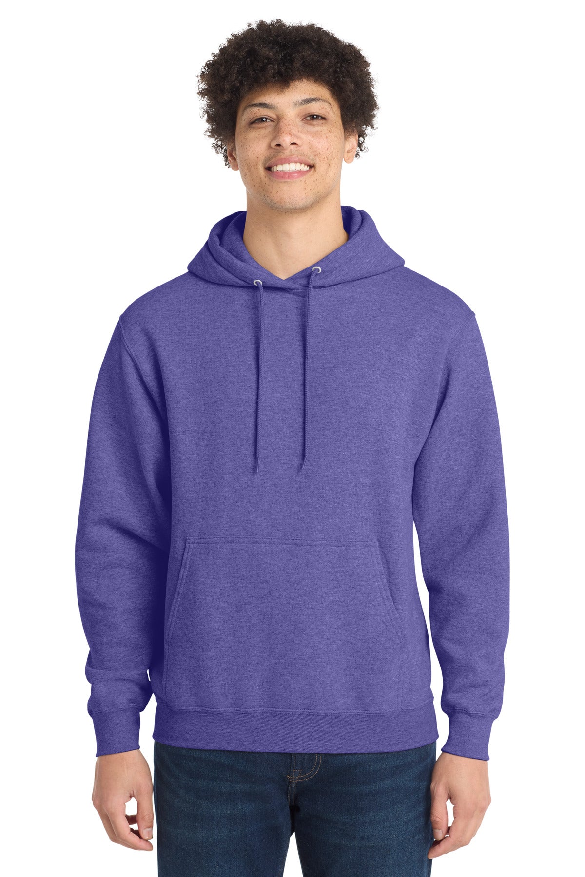 Port & Co Core Fleece Pullover Hooded Sweatshirt. PC78H - Heather Purple