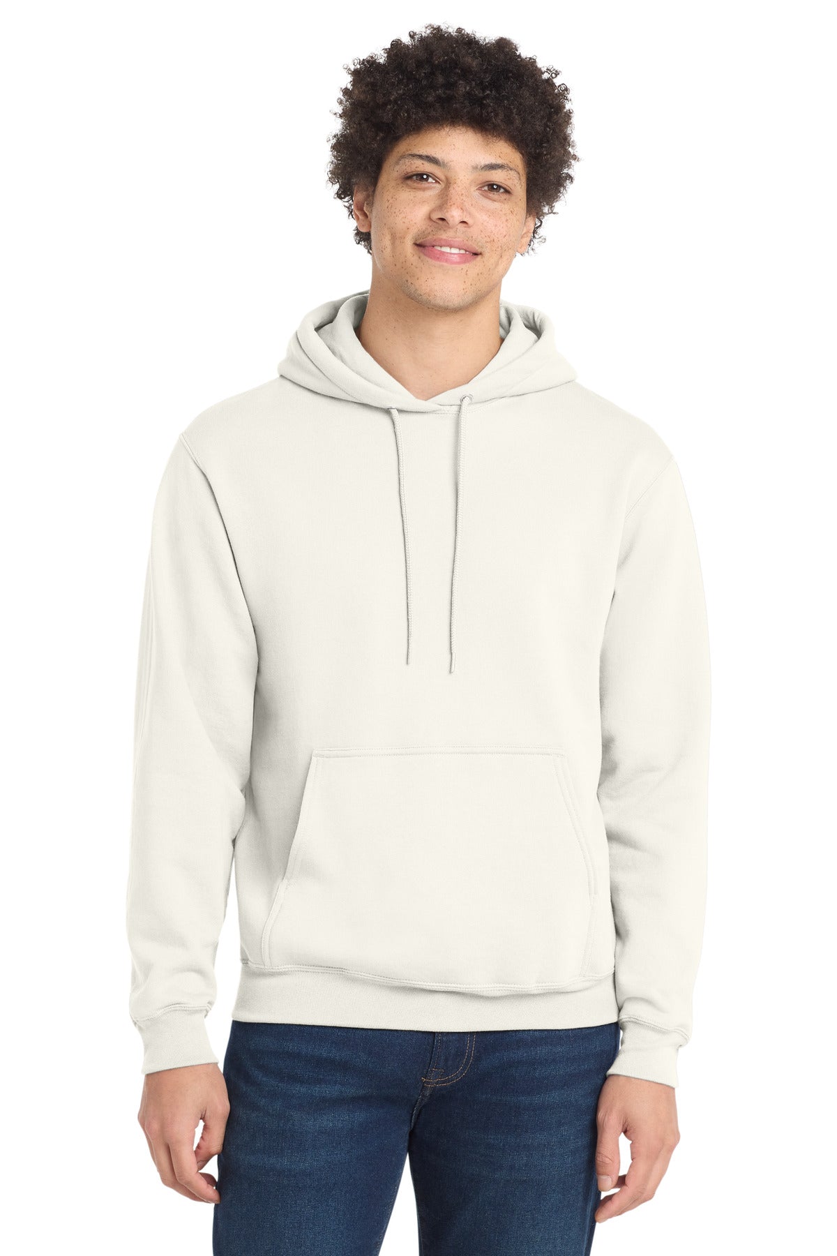 Port & Co Core Fleece Pullover Hooded Sweatshirt. PC78H - Ivory