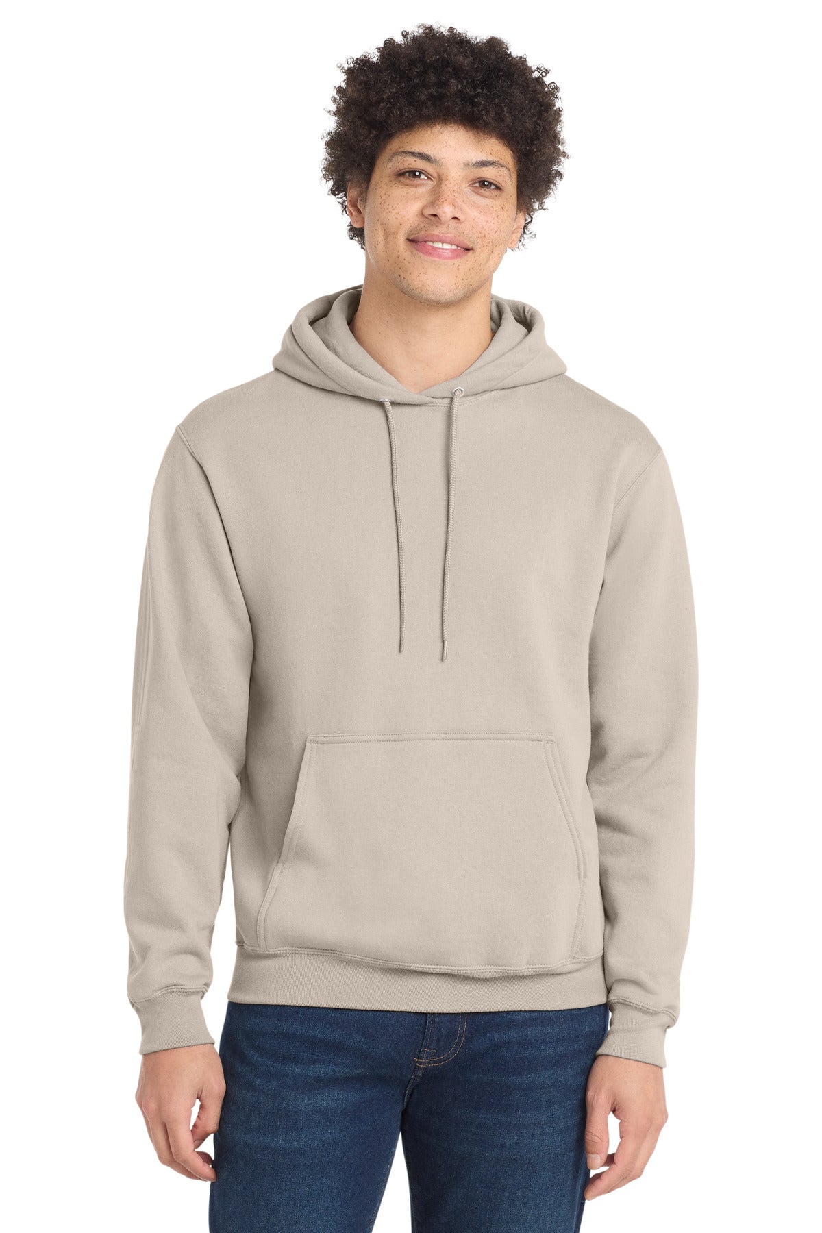 Port & Co Core Fleece Pullover Hooded Sweatshirt. PC78H - Light Sand