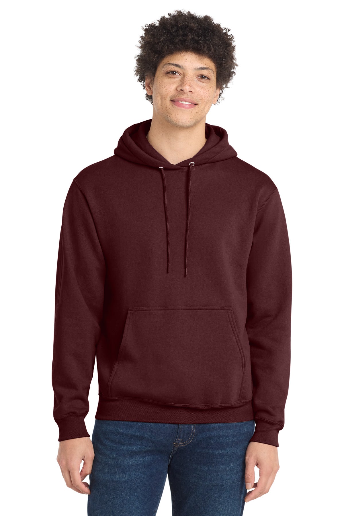 Port & Co Core Fleece Pullover Hooded Sweatshirt. PC78H - Maroon
