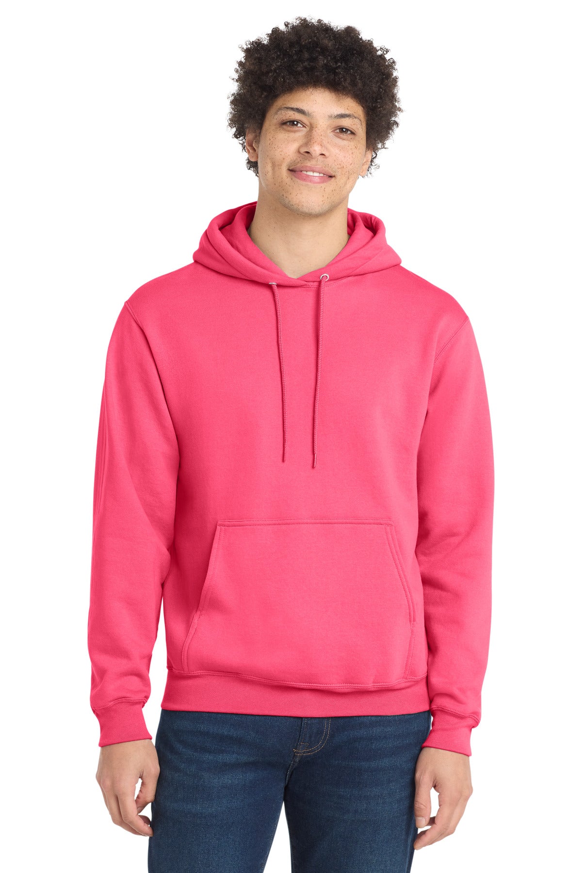 Port & Co Core Fleece Pullover Hooded Sweatshirt. PC78H - Neon Pink