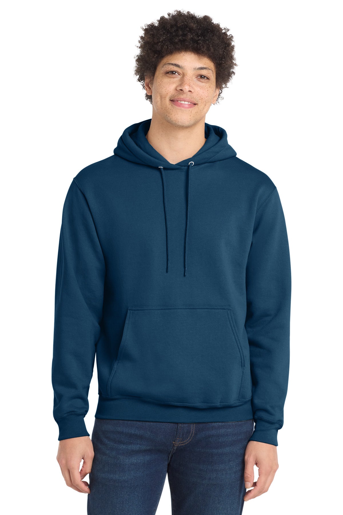 Port & Co Core Fleece Pullover Hooded Sweatshirt. PC78H - Neptune Blue
