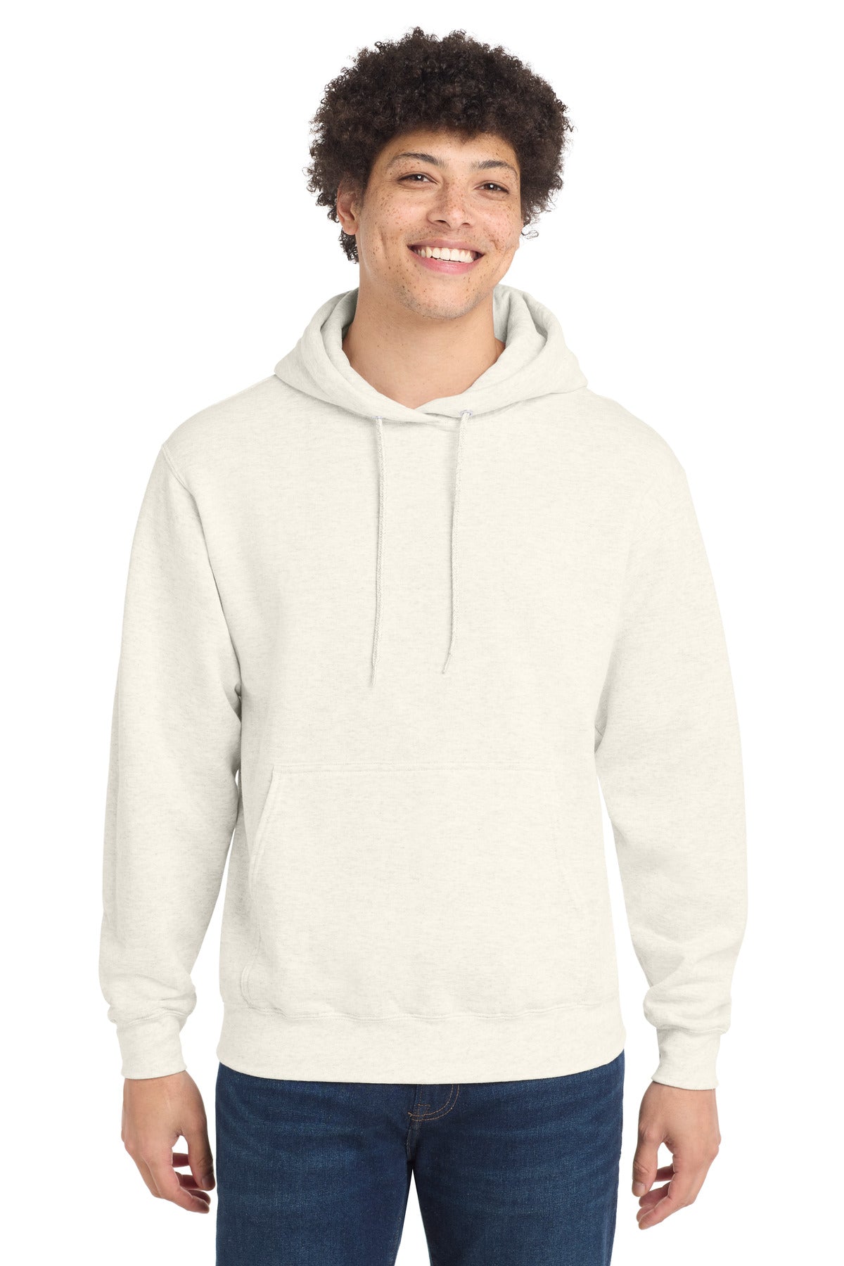 Port & Co Core Fleece Pullover Hooded Sweatshirt. PC78H - Oatmeal Heather