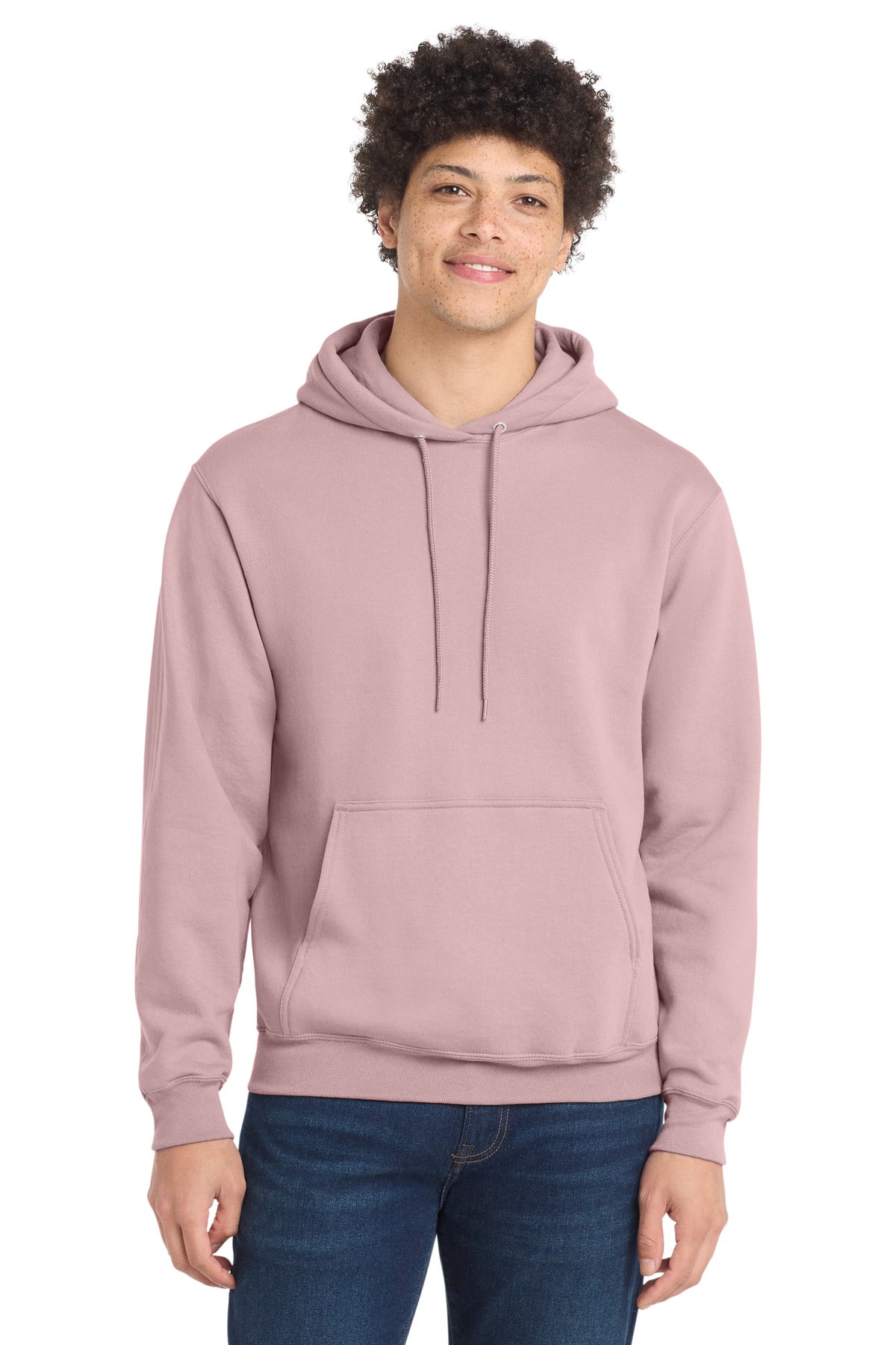Port & Co Core Fleece Pullover Hooded Sweatshirt. PC78H - Pale Blush