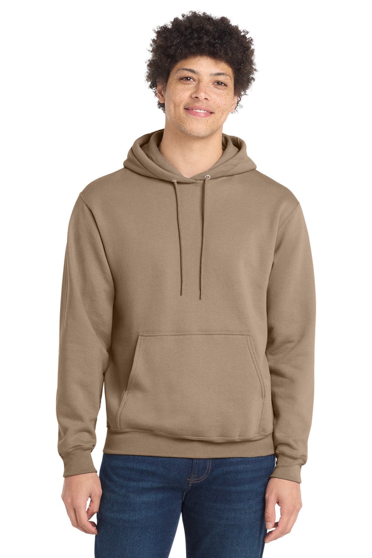 Port & Co Core Fleece Pullover Hooded Sweatshirt. PC78H - Sand