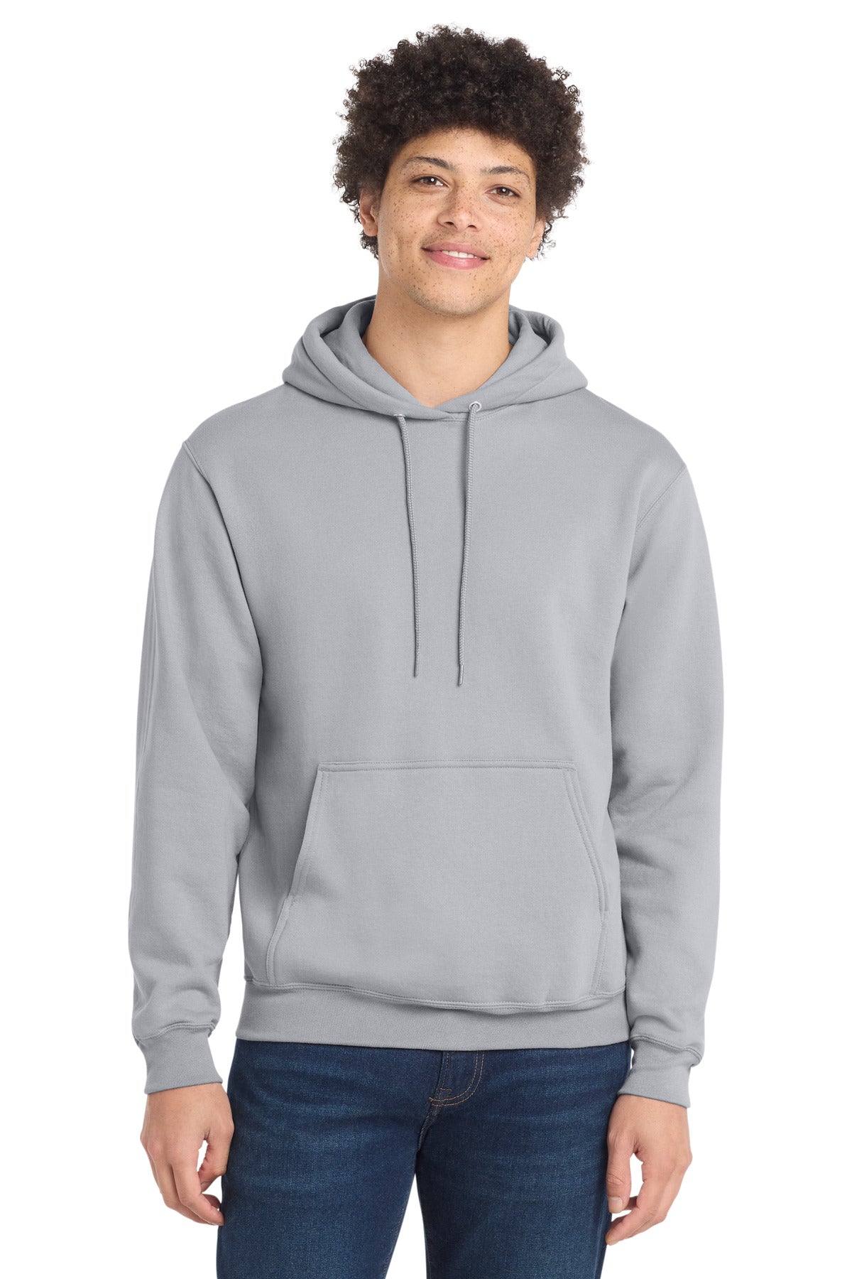 Port & Co Core Fleece Pullover Hooded Sweatshirt. PC78H - Silver
