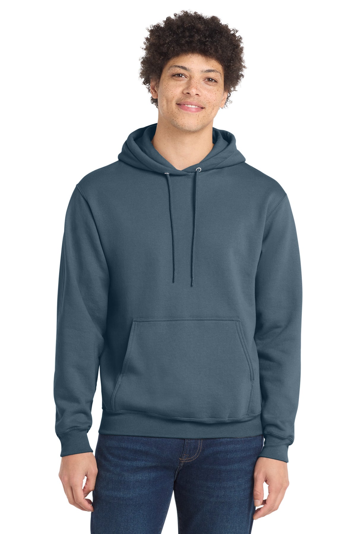 Port & Co Core Fleece Pullover Hooded Sweatshirt. PC78H - Steel Blue