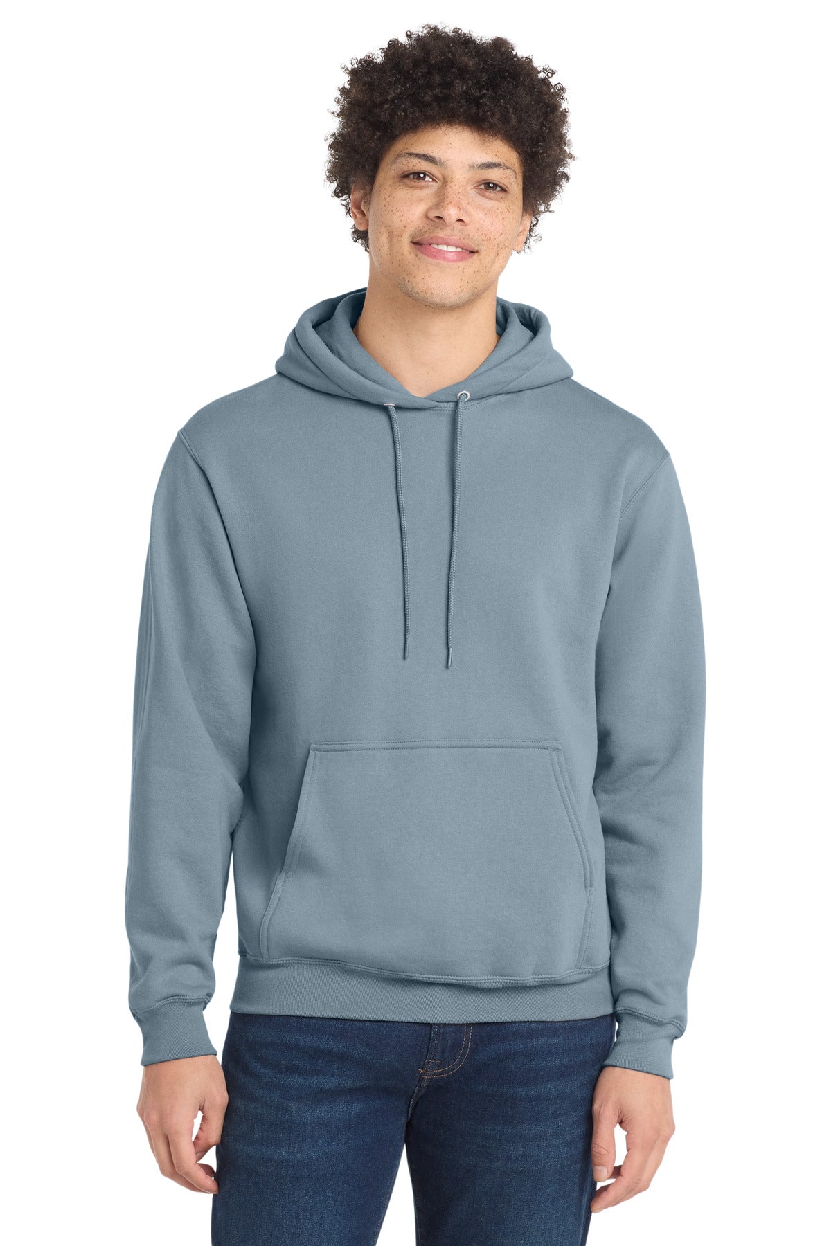 Port & Co Core Fleece Pullover Hooded Sweatshirt. PC78H - Stonewashed Blue