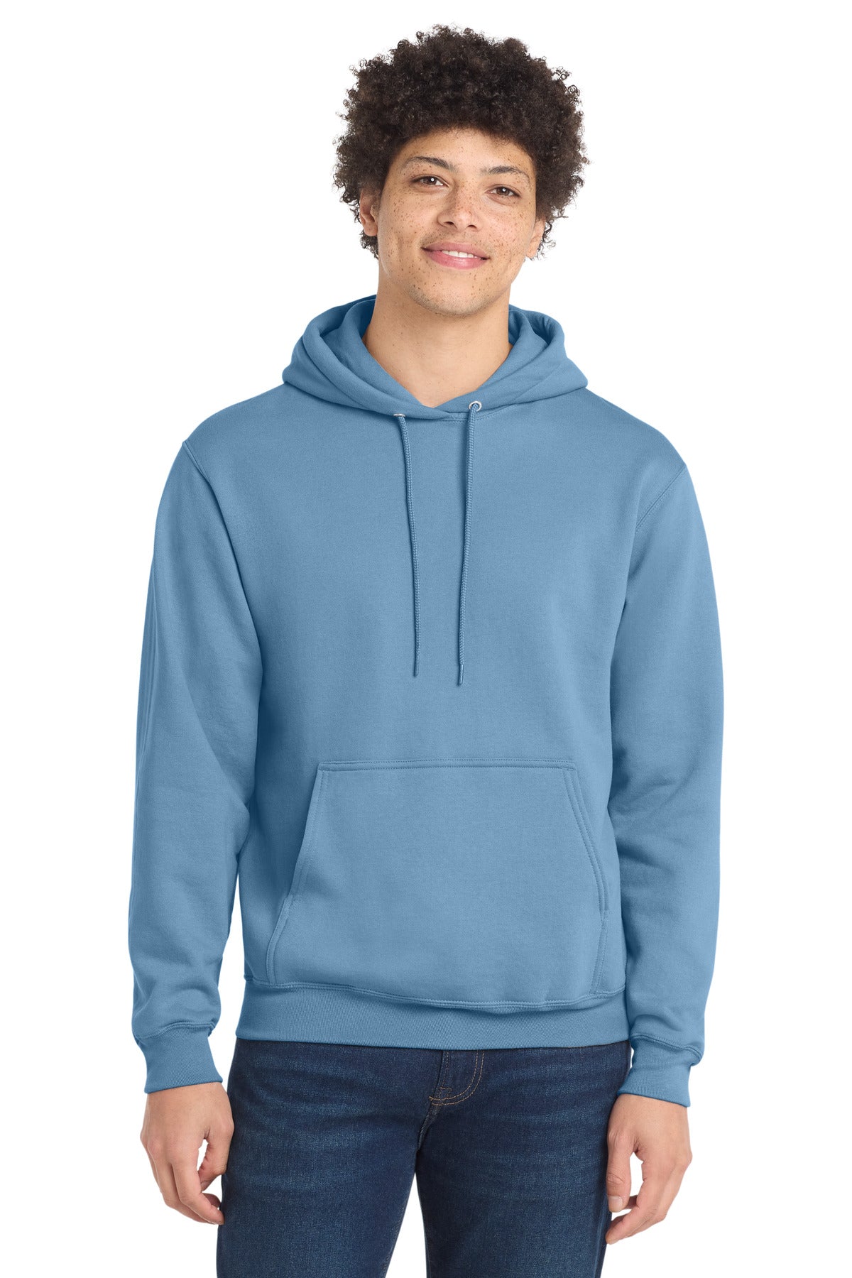 Port & Co Core Fleece Pullover Hooded Sweatshirt. PC78H - Tundra Blue
