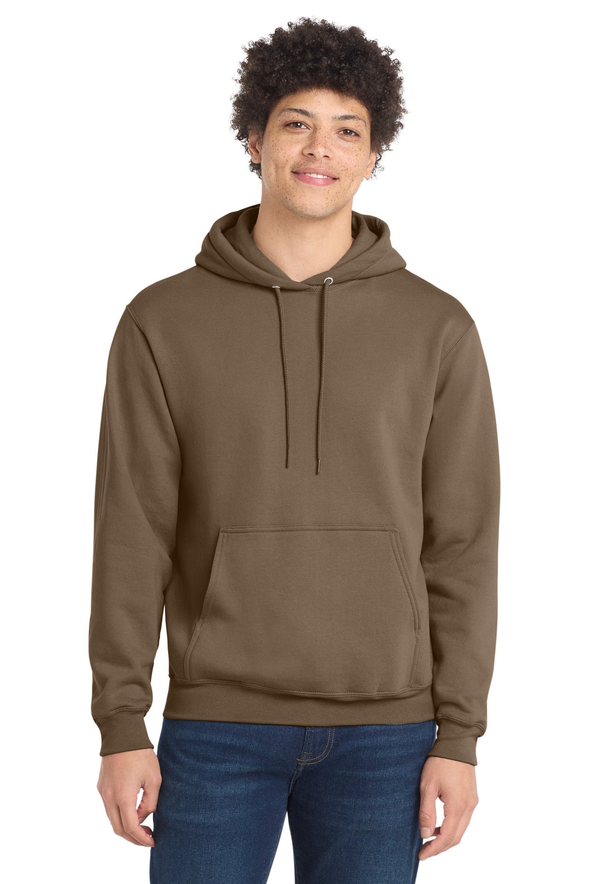 Port & Co Core Fleece Pullover Hooded Sweatshirt. PC78H - Woodland Brown