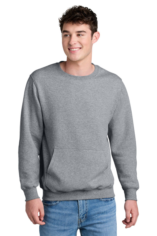 Port & Co Core Fleece Crewneck Pocket Sweatshirt PC78PKT - Athletic Heather