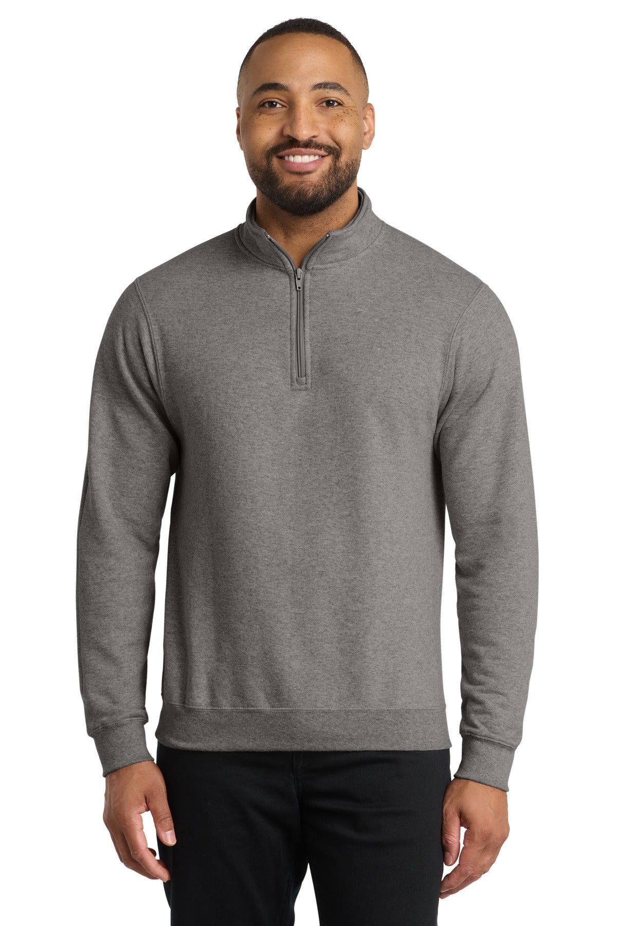 Port & Co Core Fleece 1/4-Zip Pullover Sweatshirt PC78Q - Graphite Heather