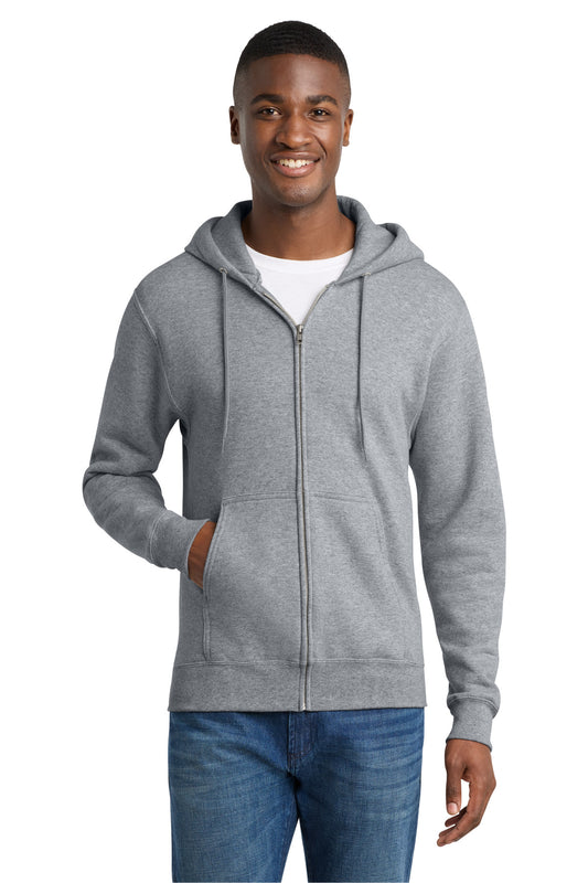 Port & Co Core Fleece Full-Zip Hooded Sweatshirt. PC78ZH - Athletic Heather