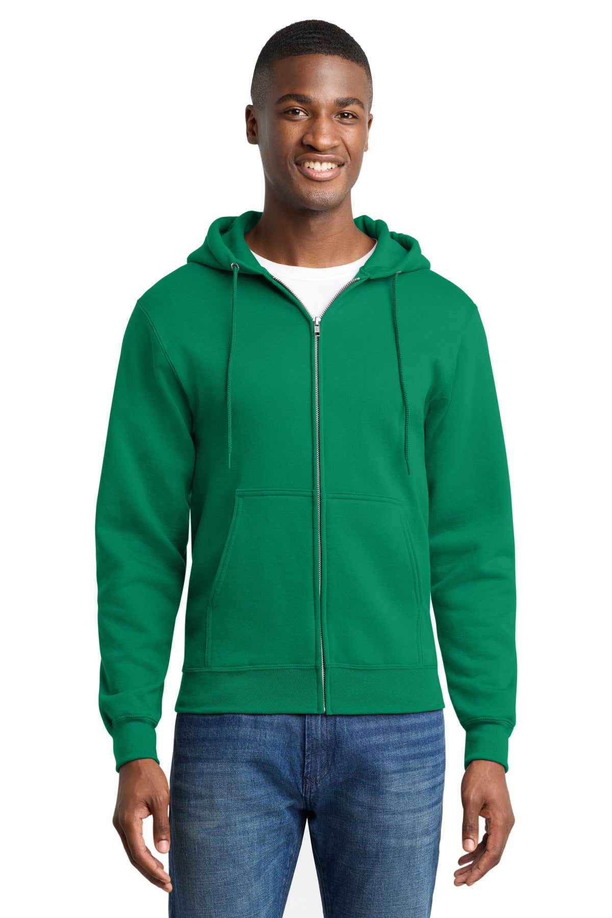 Port & Co Core Fleece Full-Zip Hooded Sweatshirt. PC78ZH - Kelly