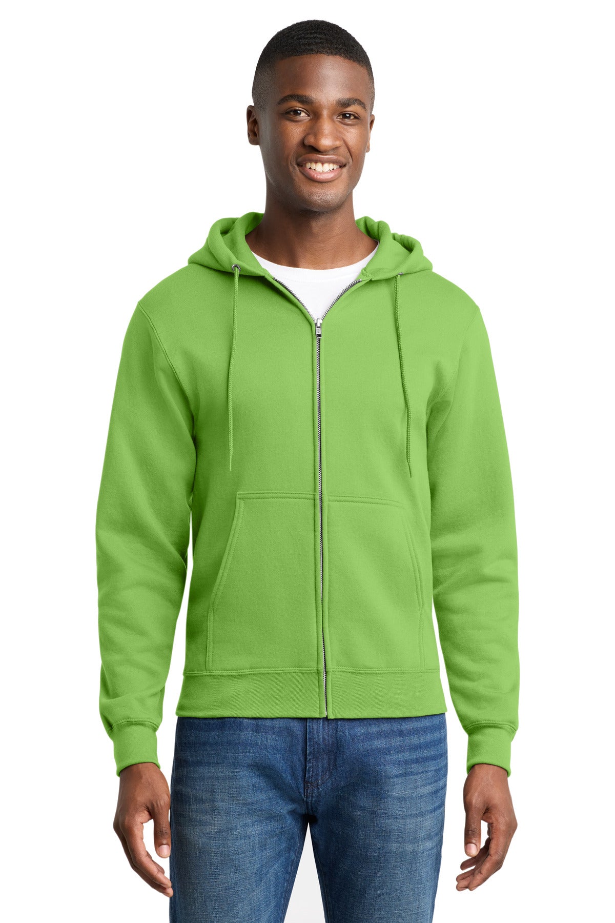 Port & Co Core Fleece Full-Zip Hooded Sweatshirt. PC78ZH - Lime