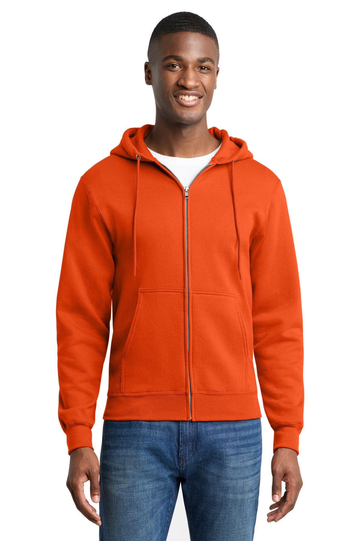 Port & Co Core Fleece Full-Zip Hooded Sweatshirt. PC78ZH - Orange