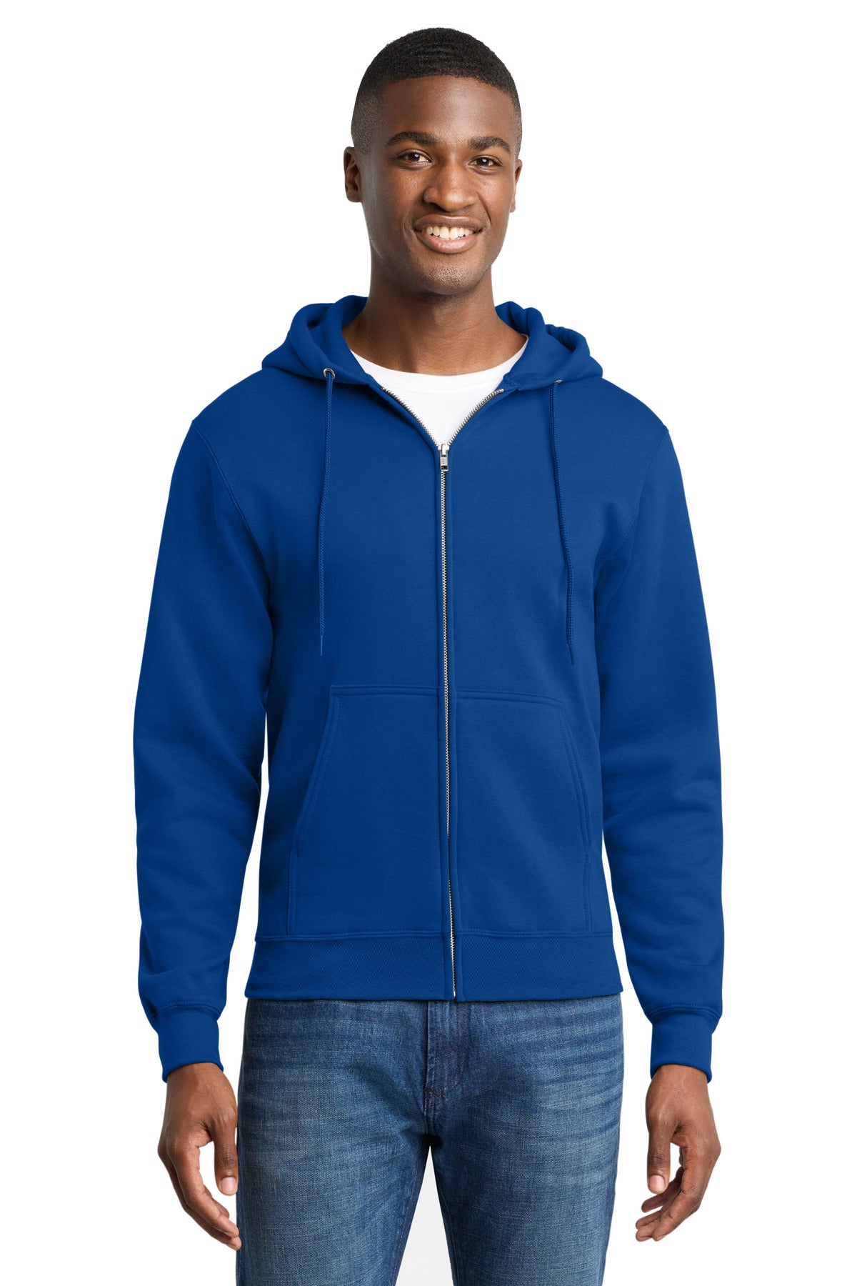 Port & Co Core Fleece Full-Zip Hooded Sweatshirt. PC78ZH - True Royal