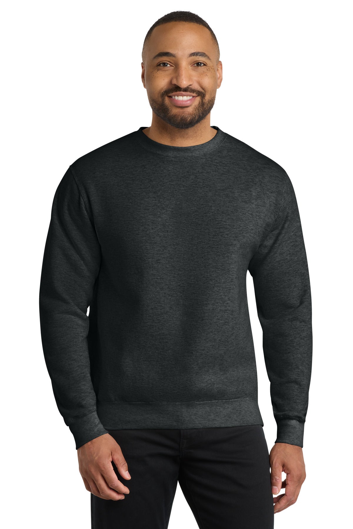 Port & Co Core Fleece Crewneck Sweatshirt. PC78 - Black Heather