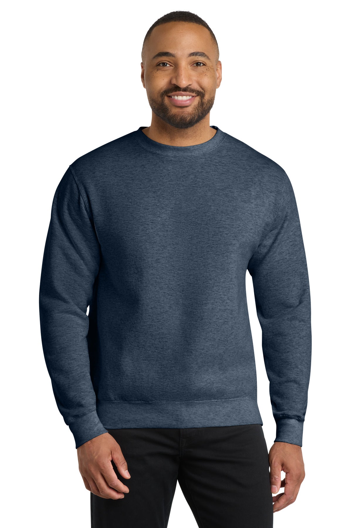 Port & Co Core Fleece Crewneck Sweatshirt. PC78 - Heather Navy