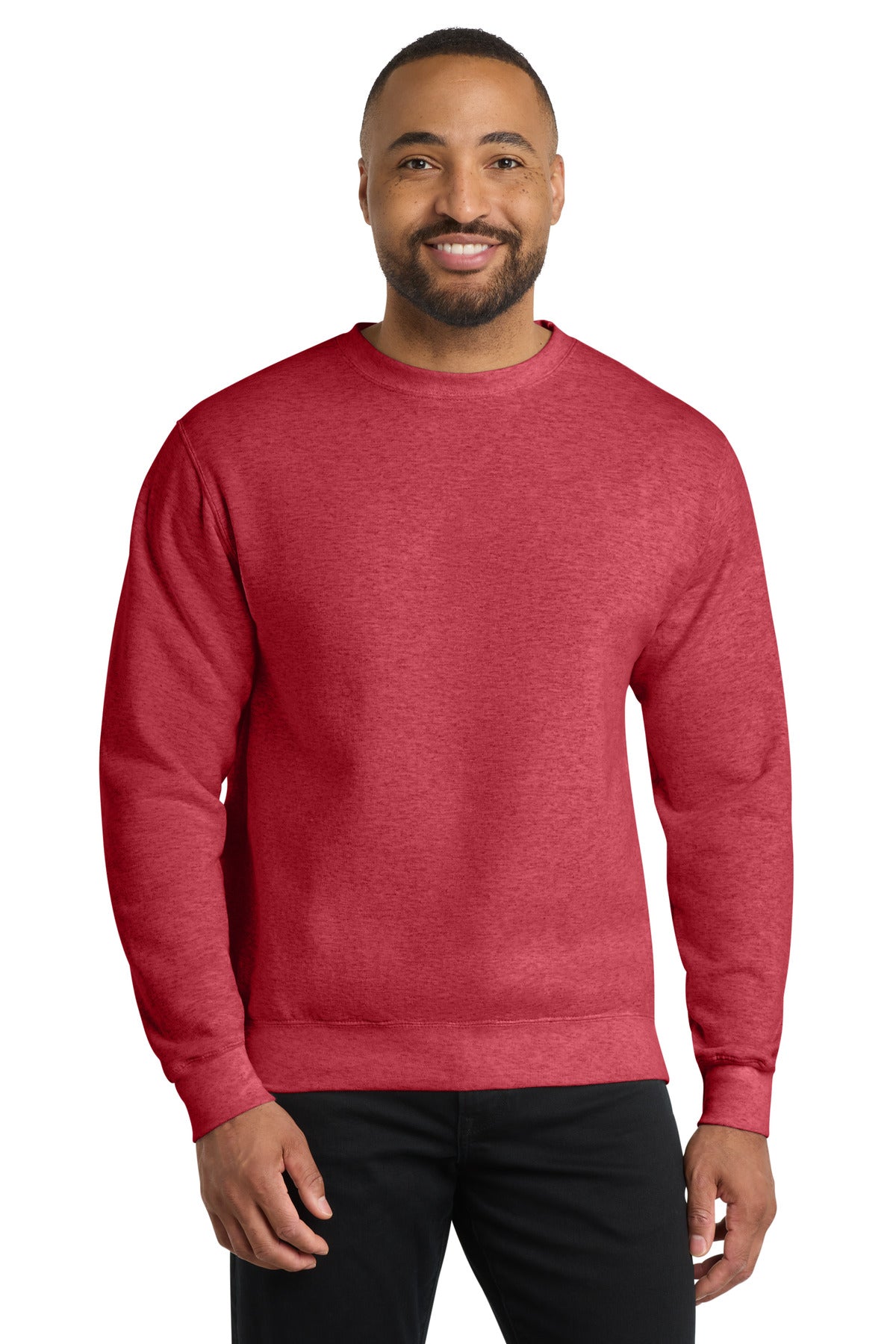 Port & Co Core Fleece Crewneck Sweatshirt. PC78 - Heather Red