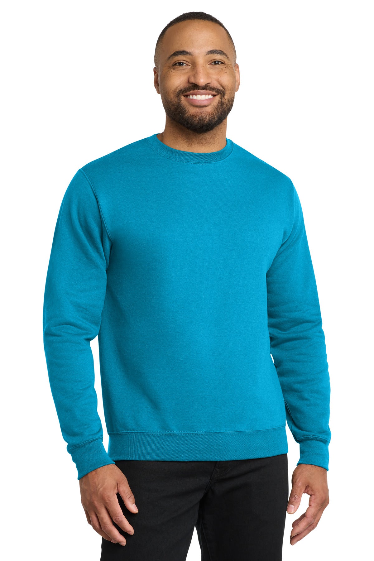 Port & Co Core Fleece Crewneck Sweatshirt. PC78 - Neon Blue