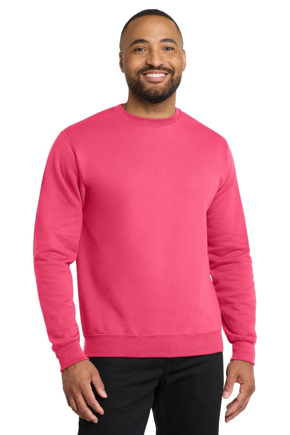 Port & Co Core Fleece Crewneck Sweatshirt. PC78 - Neon Pink