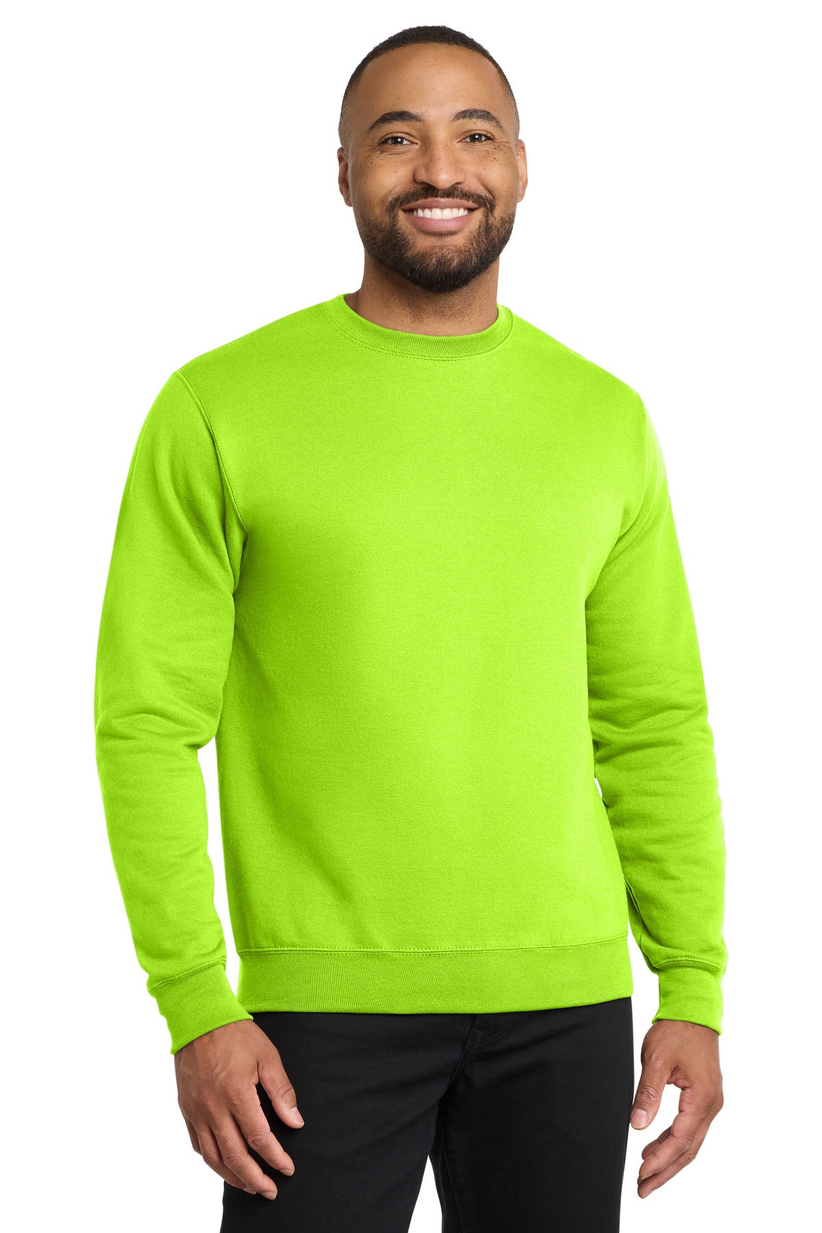 Port & Co Core Fleece Crewneck Sweatshirt. PC78 - Neon Yellow