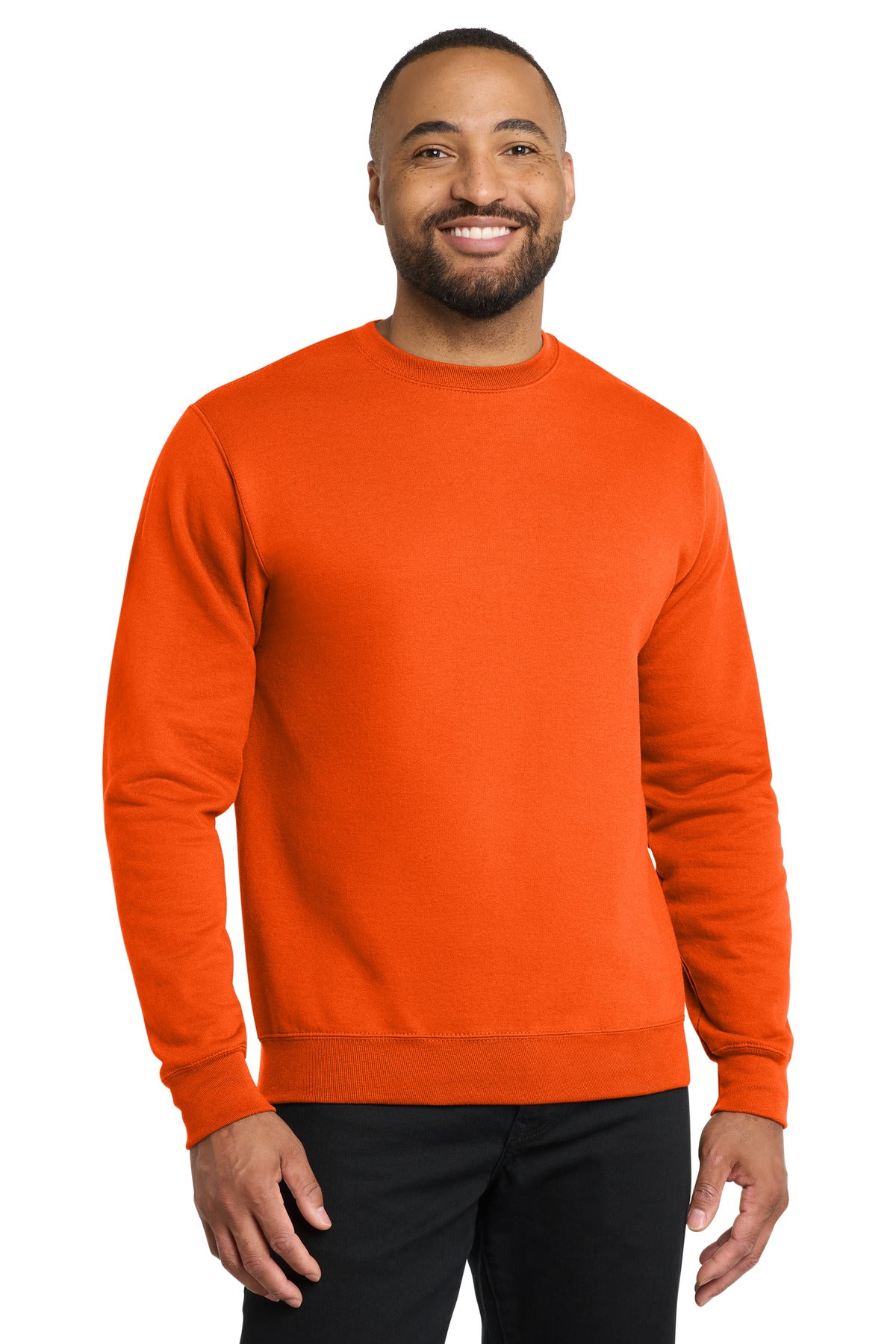 Port & Co Core Fleece Crewneck Sweatshirt. PC78 - S. Orange