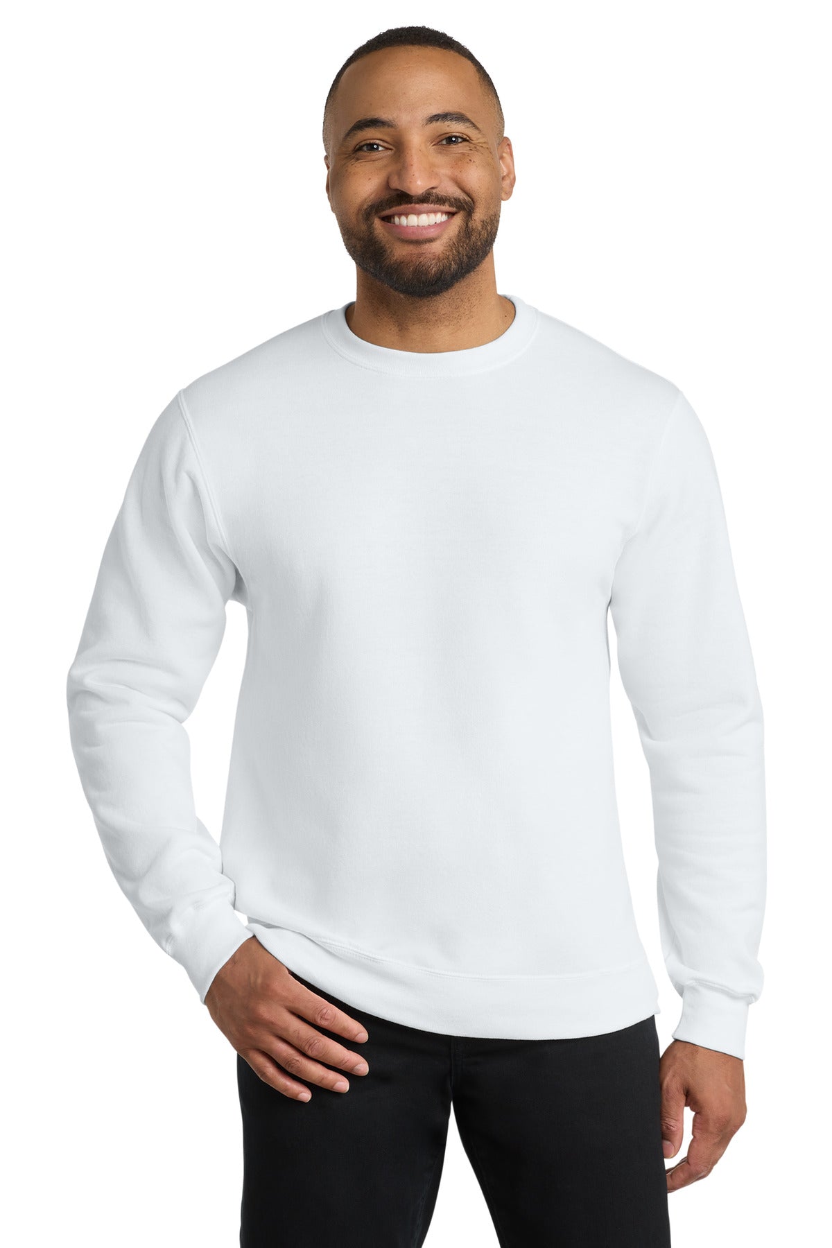 Port & Co Core Fleece Crewneck Sweatshirt. PC78 - White