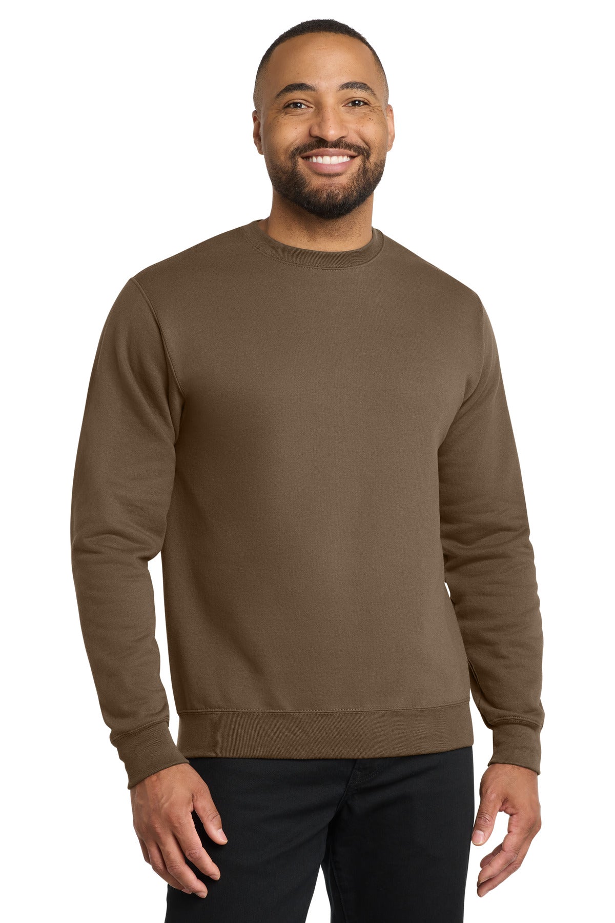 Port & Co Core Fleece Crewneck Sweatshirt. PC78 - Woodland Brown