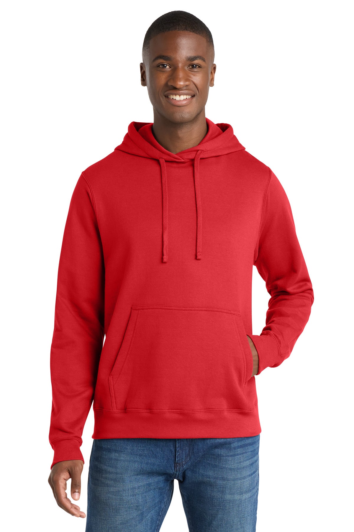 Port & Co Fan Favorite Fleece Pullover Hooded Sweatshirt. PC850H - Bright Red
