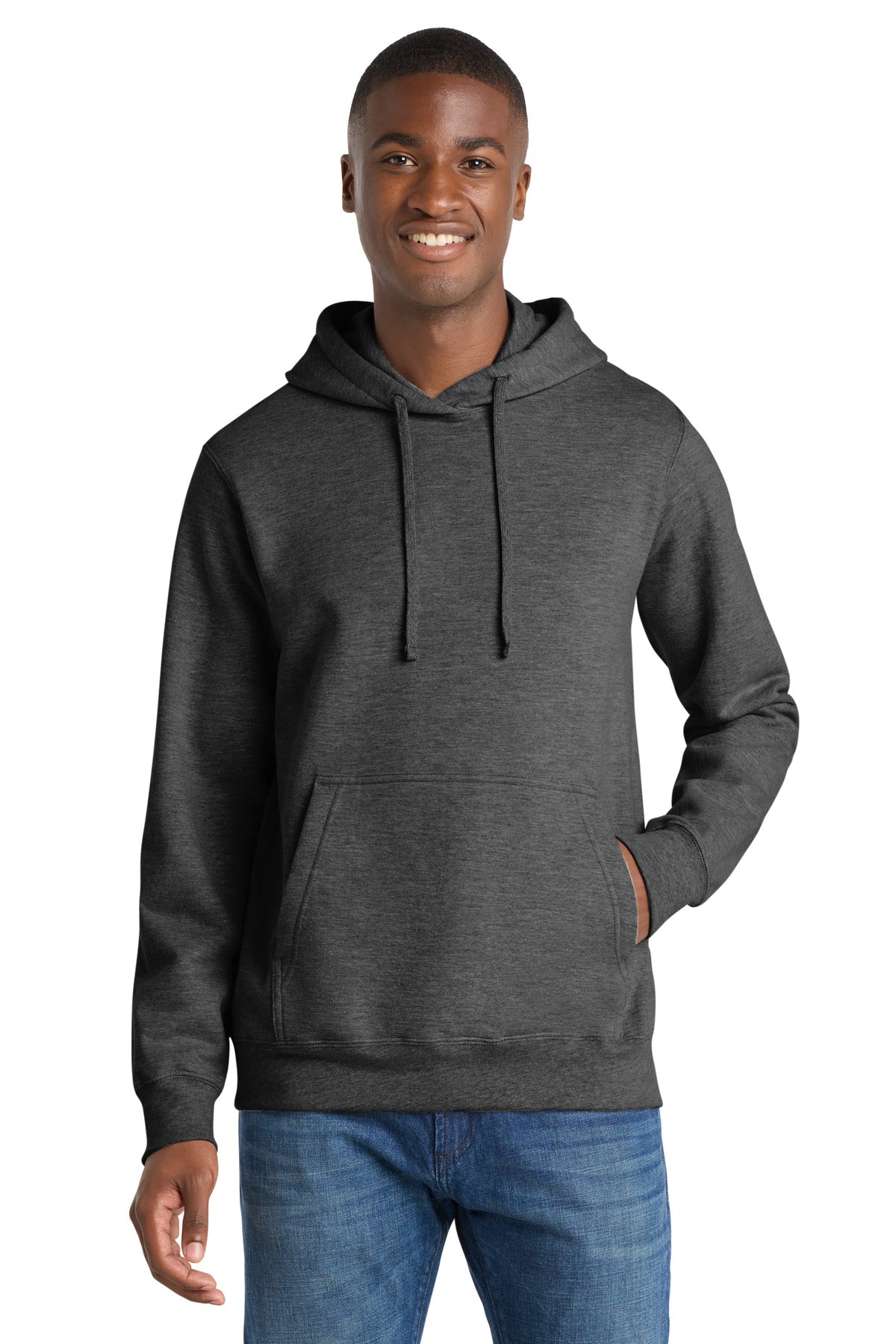 Port & Co Fan Favorite Fleece Pullover Hooded Sweatshirt. PC850H - Dark Heather Grey