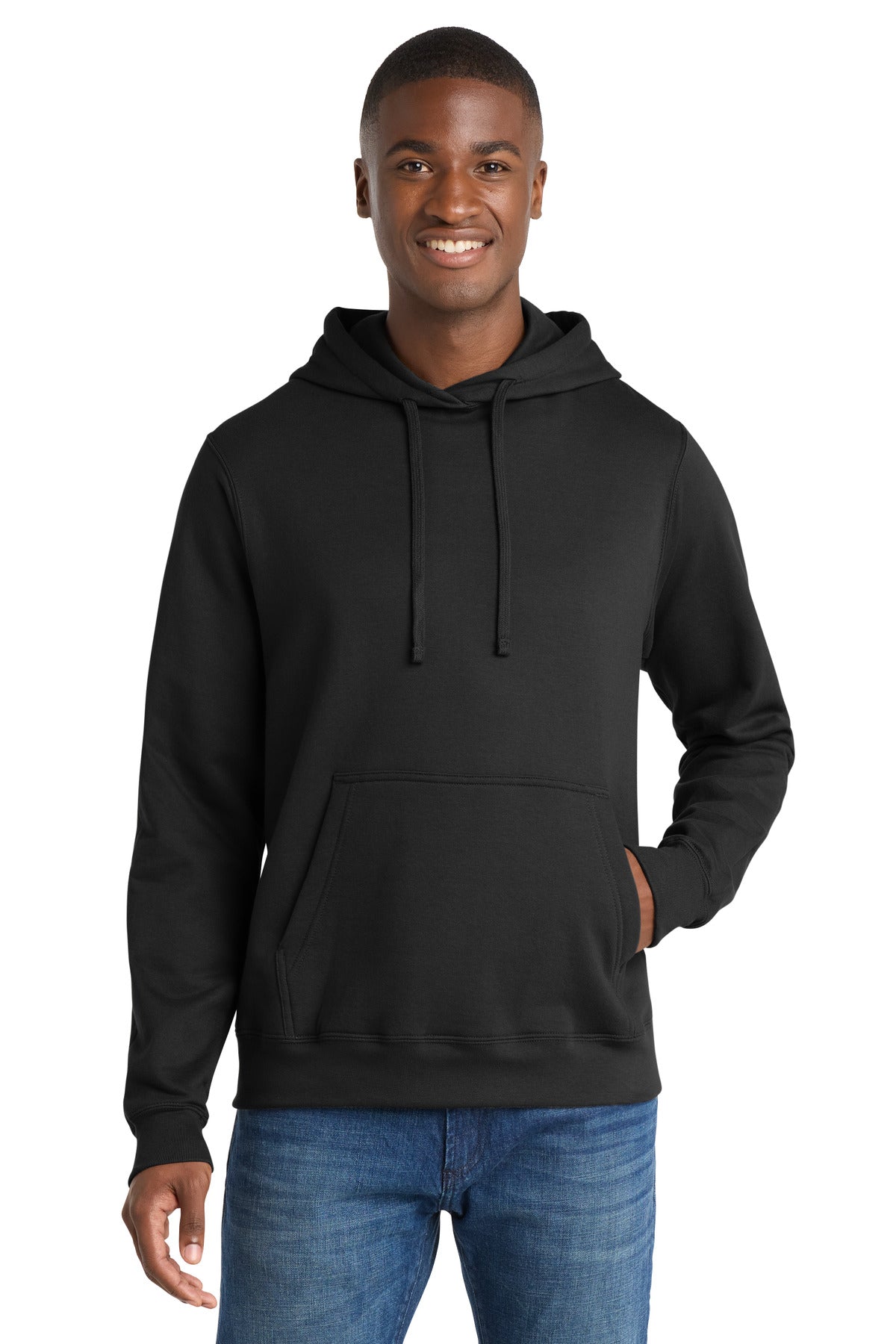 Port & Co Fan Favorite Fleece Pullover Hooded Sweatshirt. PC850H - Jet Black