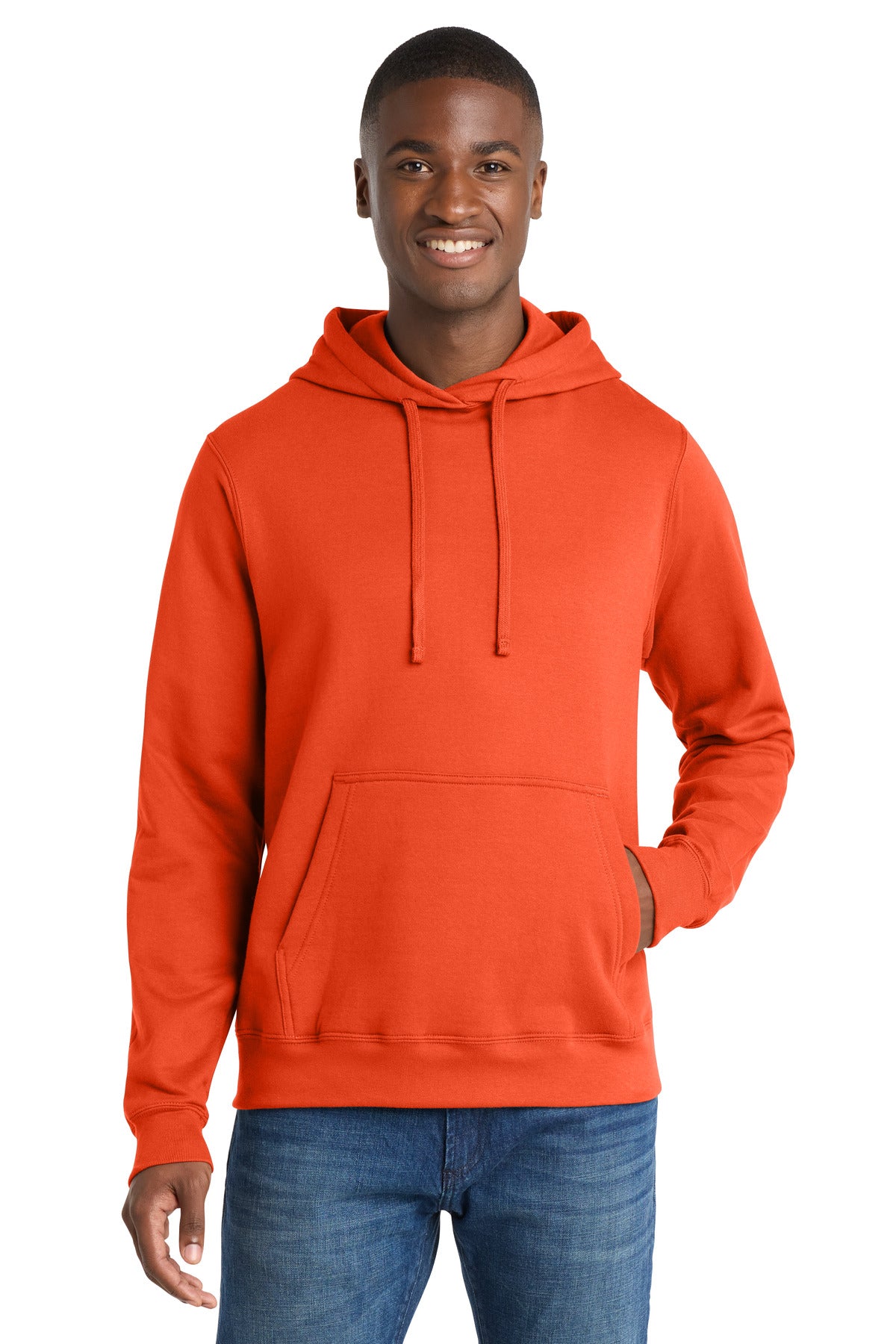 Port & Co Fan Favorite Fleece Pullover Hooded Sweatshirt. PC850H - Orange
