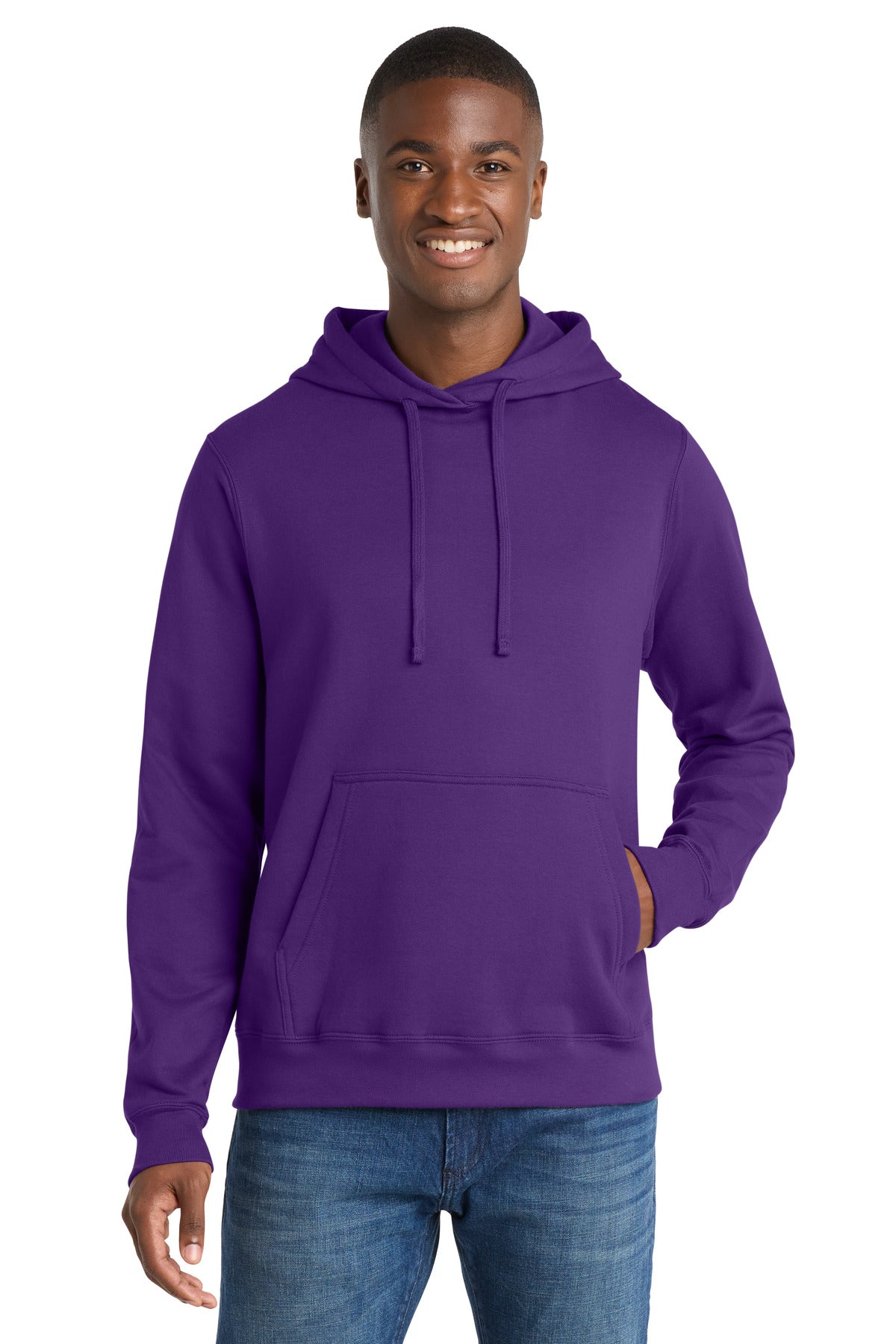Port & Co Fan Favorite Fleece Pullover Hooded Sweatshirt. PC850H - Team Purple