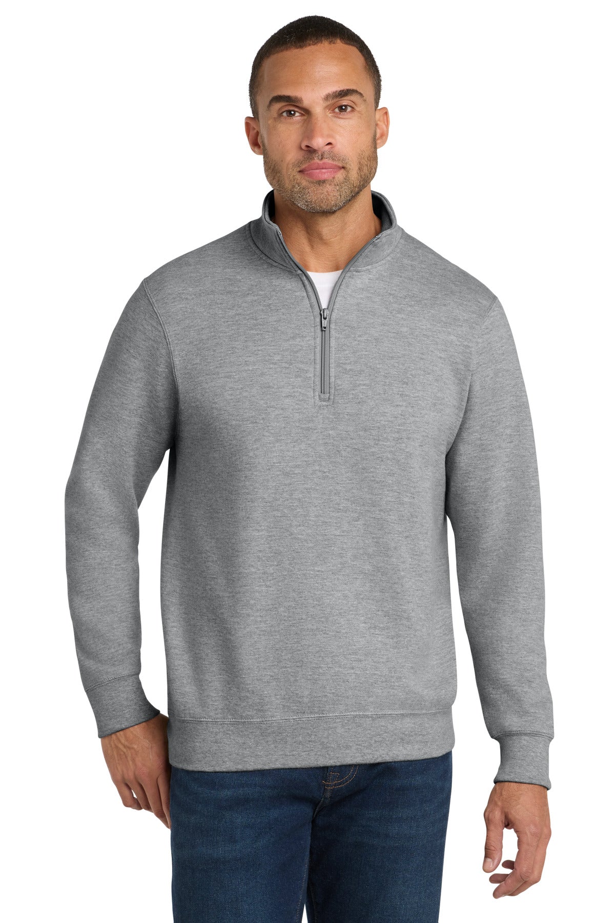 Port & Co Fan Favorite Fleece 1/4-Zip Pullover Sweatshirt. PC850Q - Athletic Heather