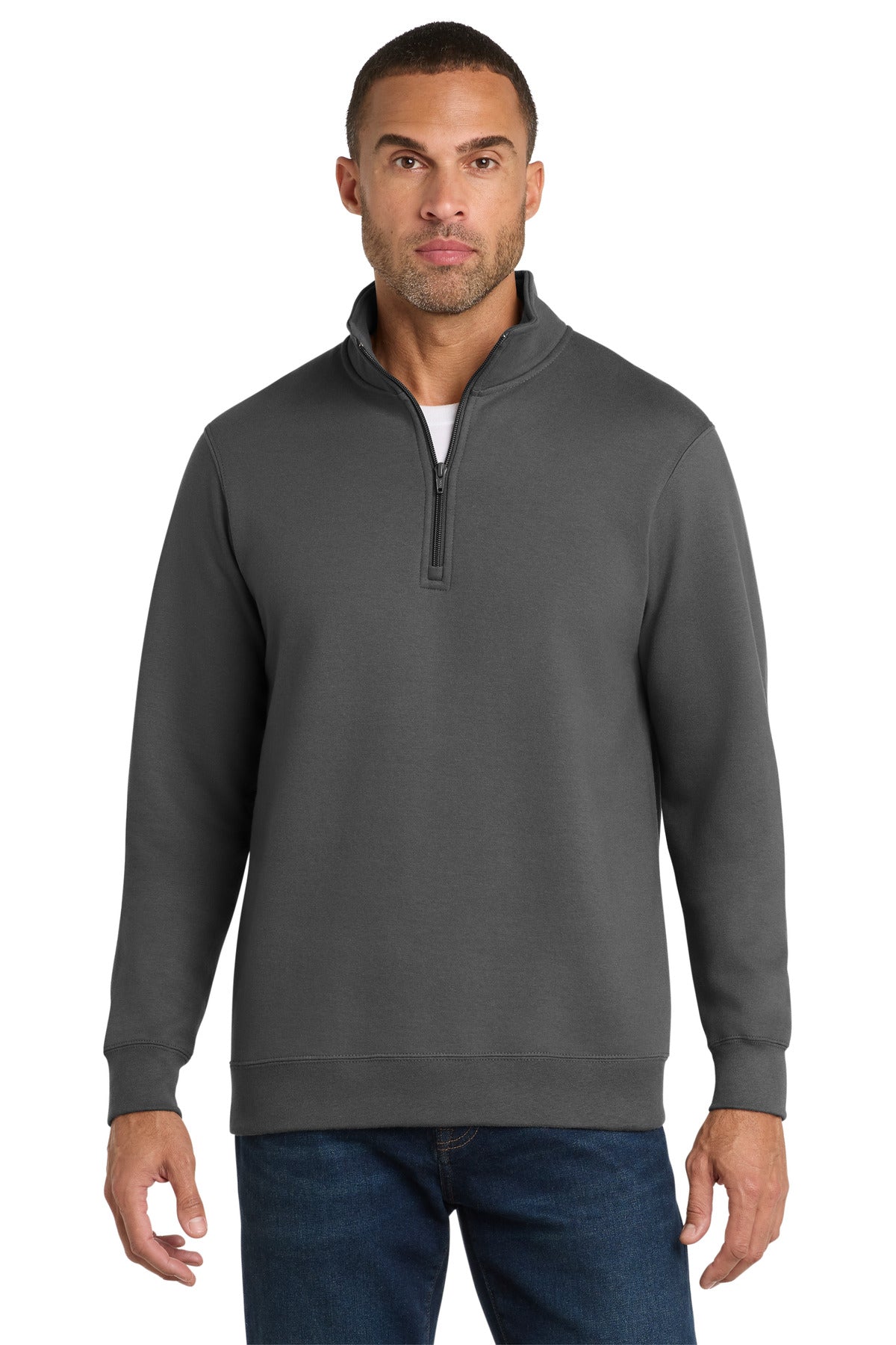 Port & Co Fan Favorite Fleece 1/4-Zip Pullover Sweatshirt. PC850Q - Charcoal
