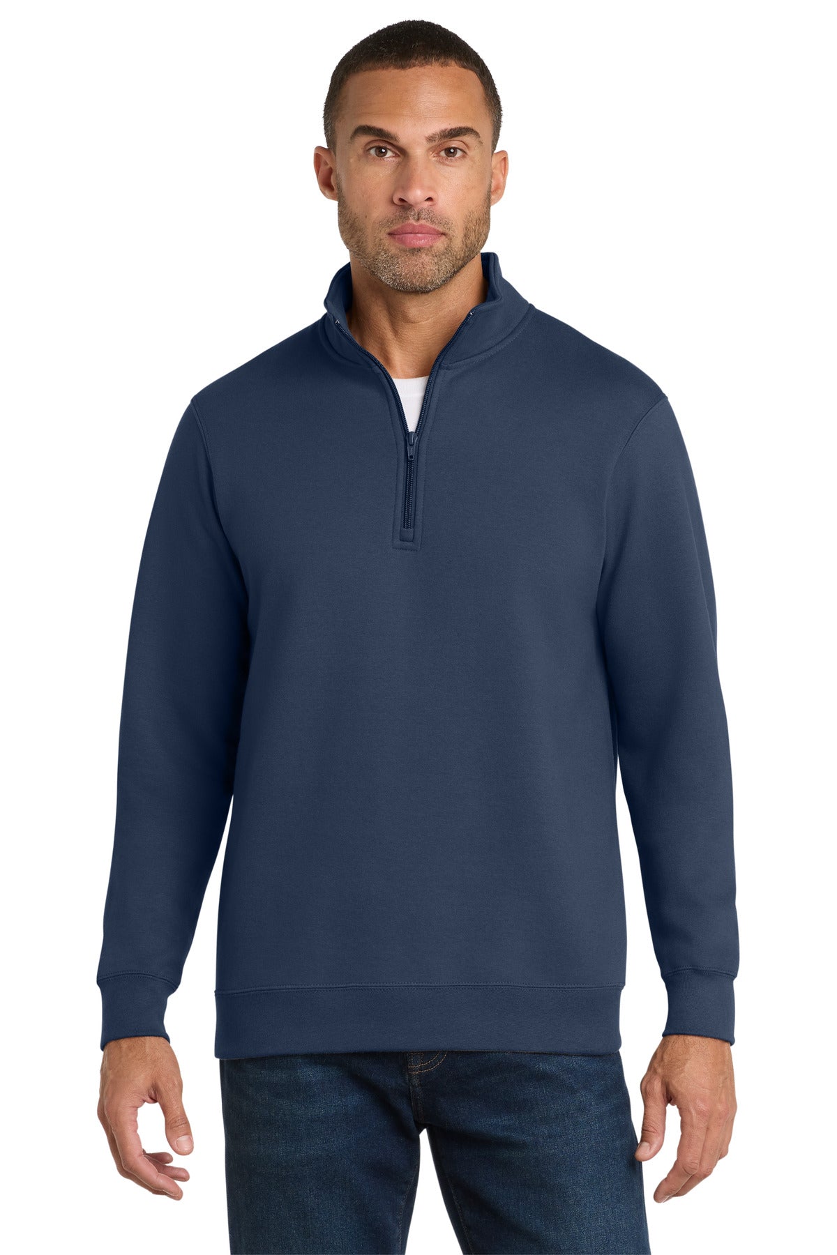 Port & Co Fan Favorite Fleece 1/4-Zip Pullover Sweatshirt. PC850Q - Team Navy