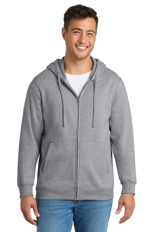 Port & Co Fan Favorite Fleece Full-Zip Hooded Sweatshirt. PC850ZH - Athletic Heather