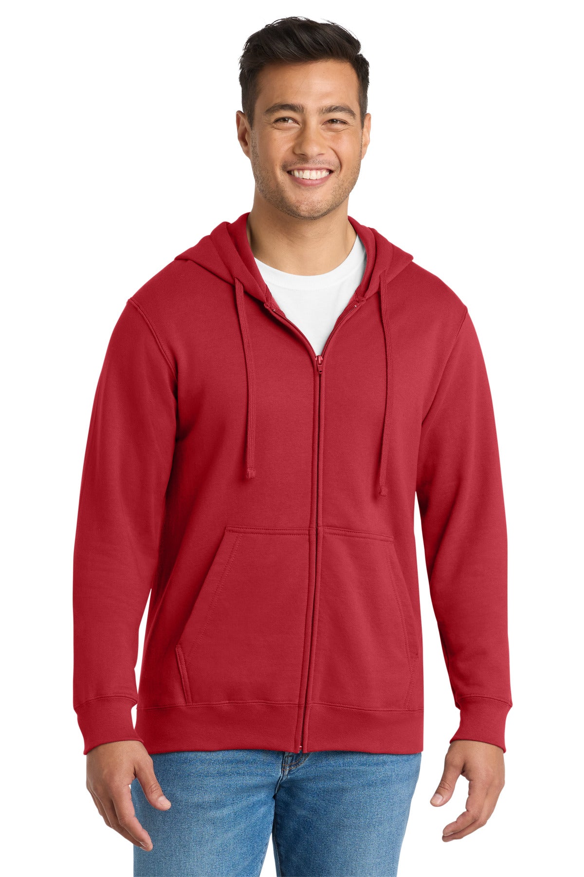 Port & Co Fan Favorite Fleece Full-Zip Hooded Sweatshirt. PC850ZH - Team Cardinal