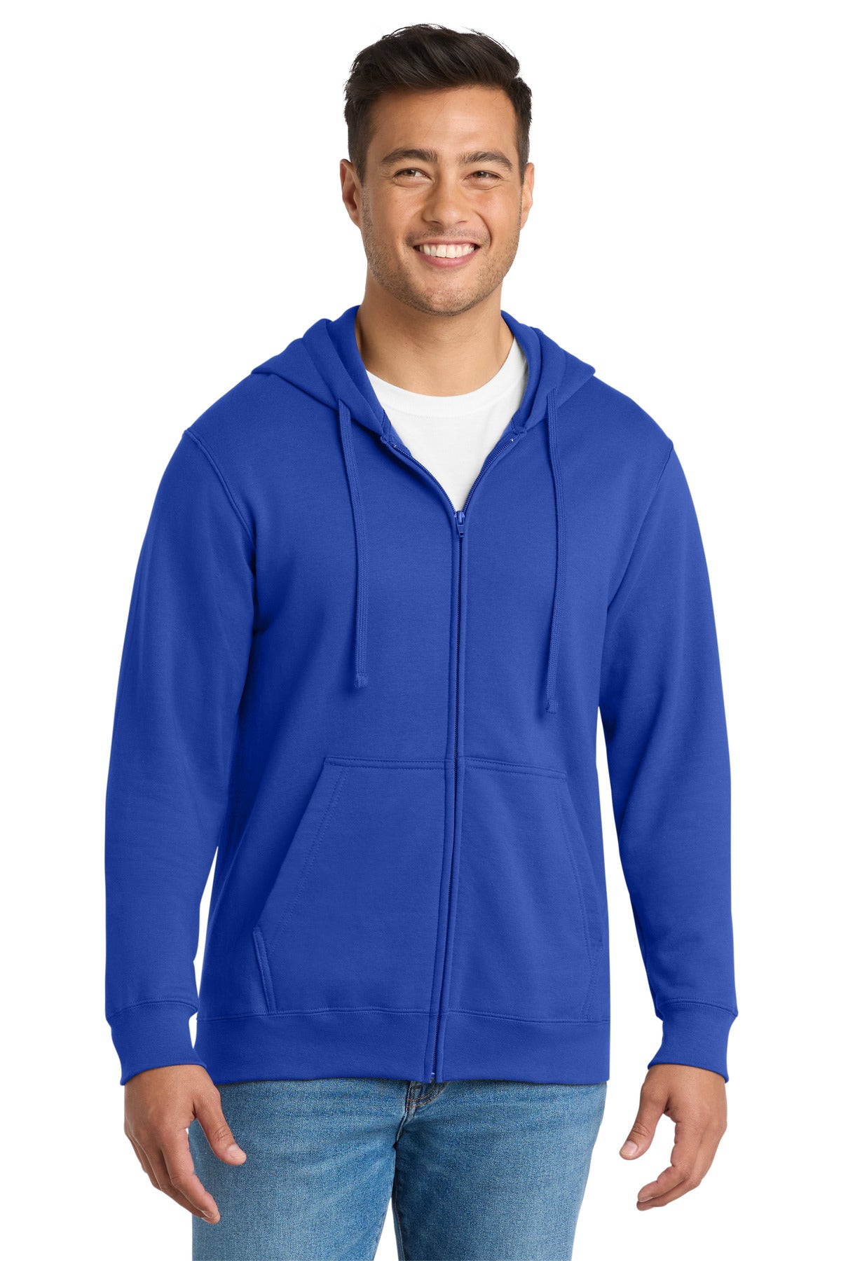 Port & Co Fan Favorite Fleece Full-Zip Hooded Sweatshirt. PC850ZH - True Royal