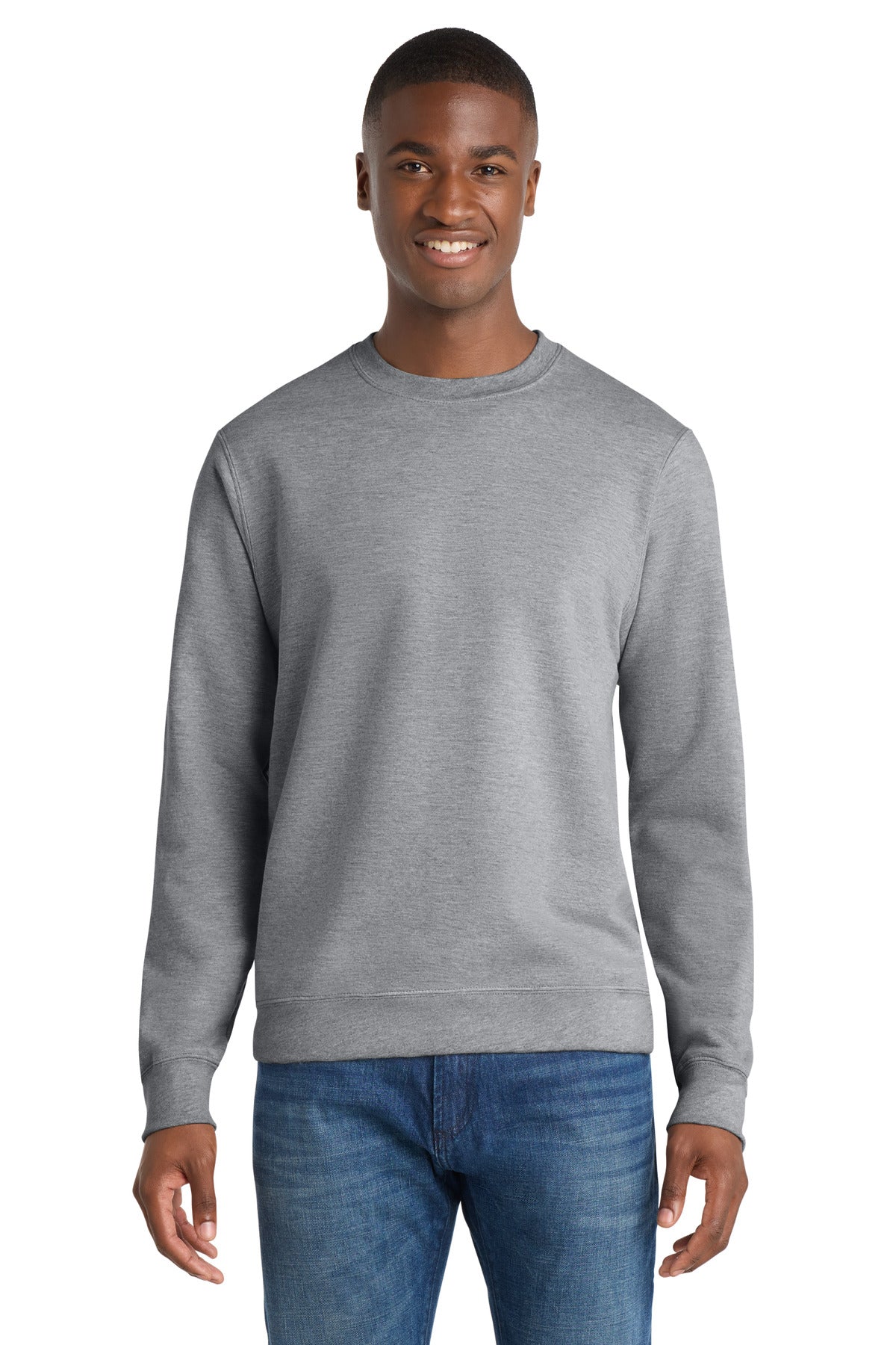 Port & Co Fan Favorite Fleece Crewneck Sweatshirt. PC850 - Athletic Heather