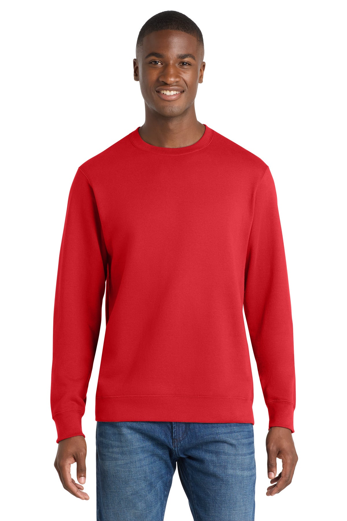 Port & Co Fan Favorite Fleece Crewneck Sweatshirt. PC850 - Bright Red