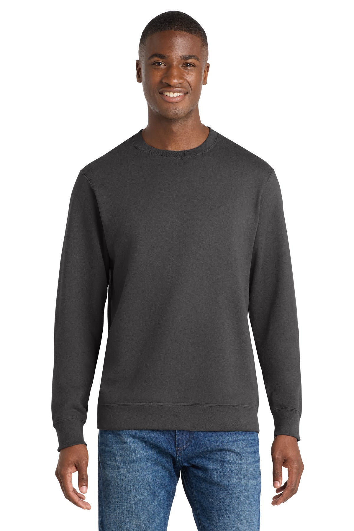Port & Co Fan Favorite Fleece Crewneck Sweatshirt. PC850 - Charcoal