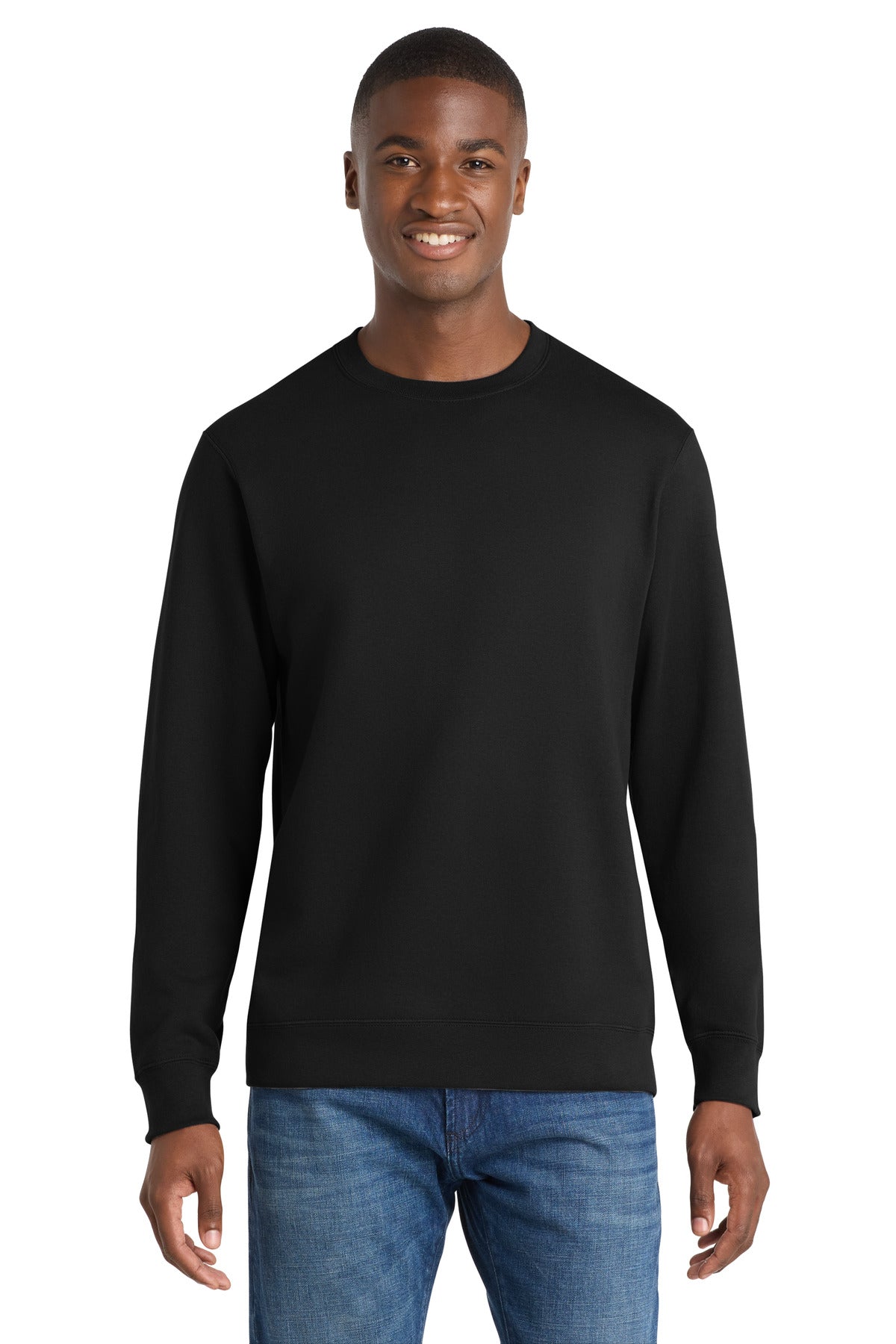 Port & Co Fan Favorite Fleece Crewneck Sweatshirt. PC850 - Jet Black