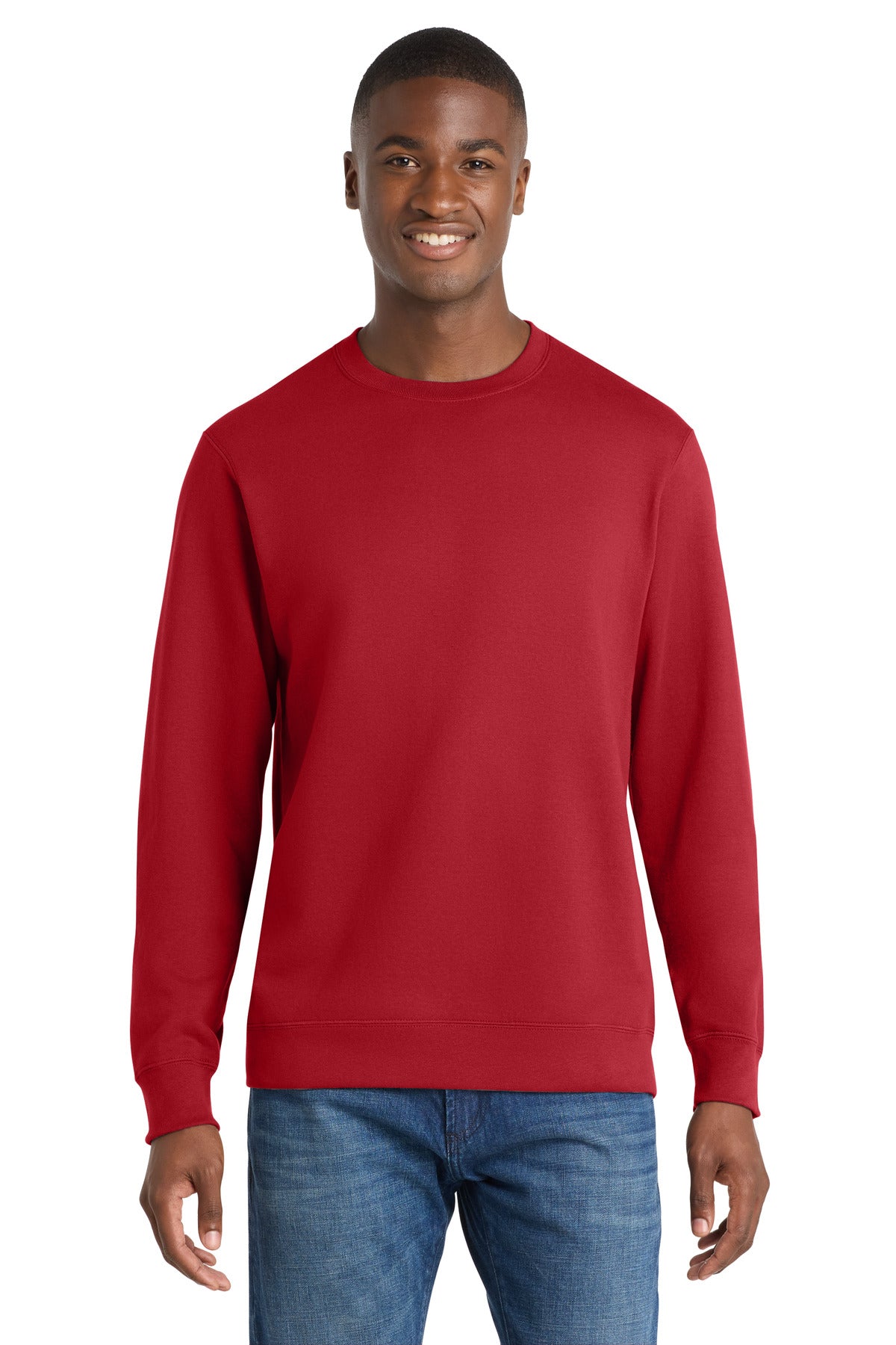 Port & Co Fan Favorite Fleece Crewneck Sweatshirt. PC850 - Team Cardinal
