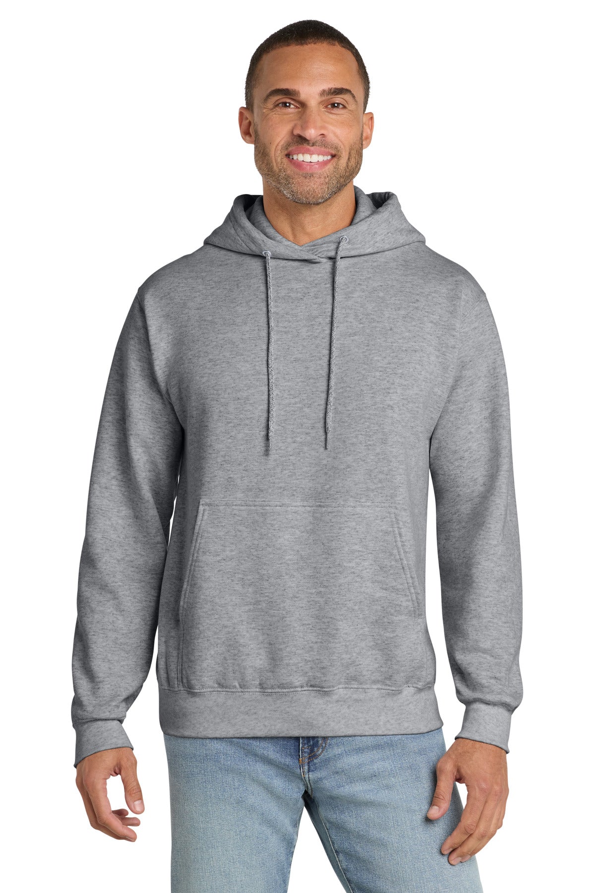 Port & Co Essential Fleece Pullover Hooded Sweatshirt.  PC90H - Athletic Heather